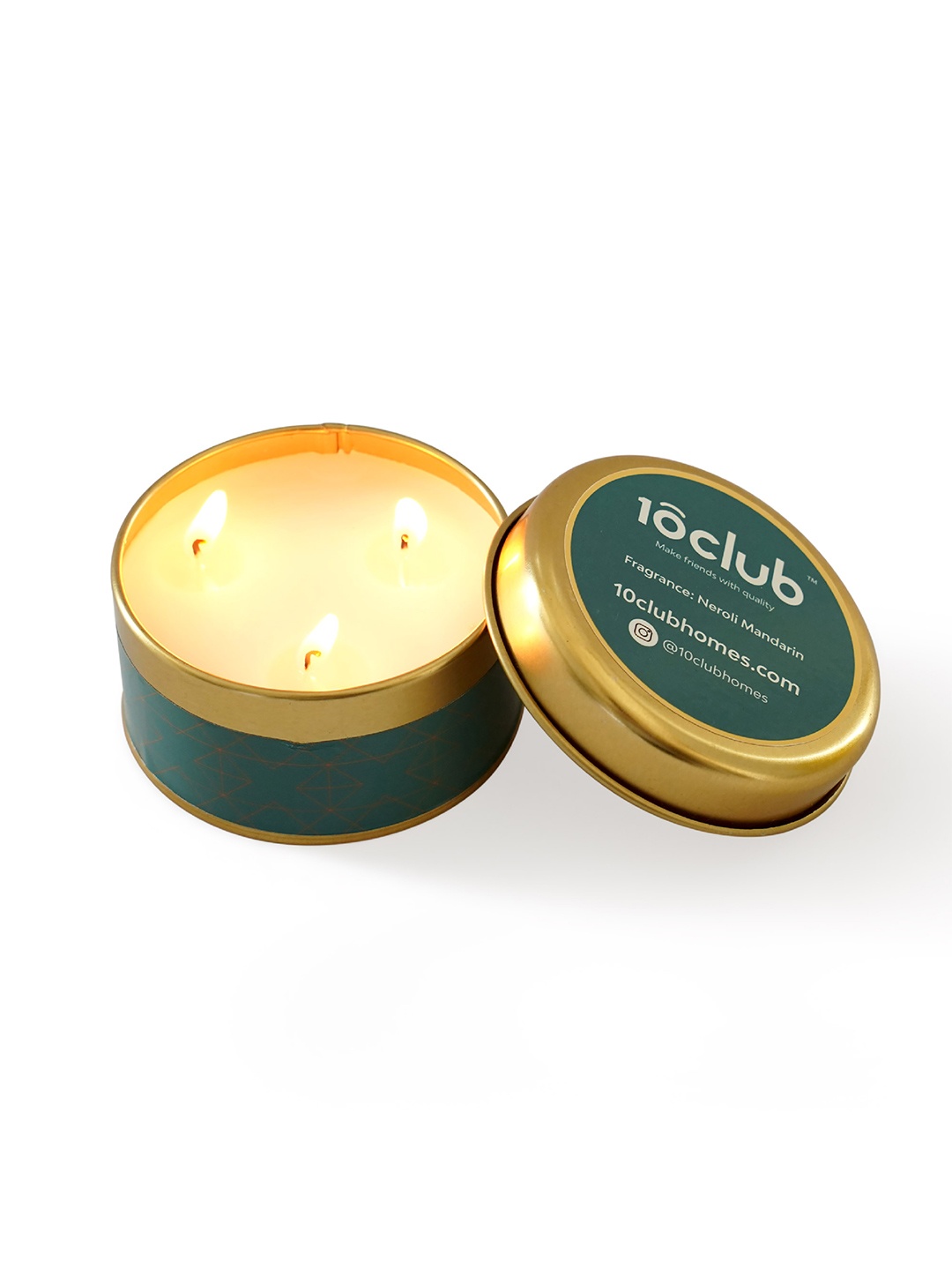 

10club Green & Gold-Toned Scented Jar Candle