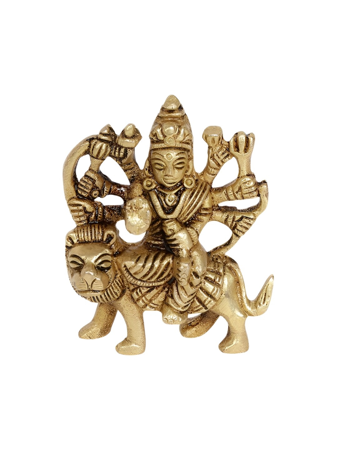 

10club 1 Pc Idol Pure Brass Goddess Durga, Gold