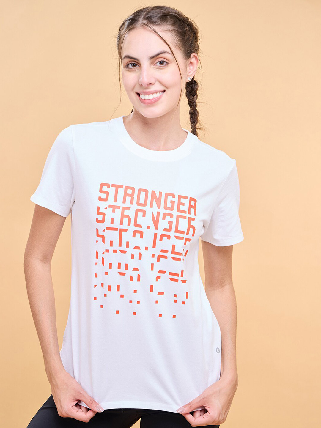 

Enamor Typography Printed Antimicrobial Relaxed Fit Cotton T-shirt, White