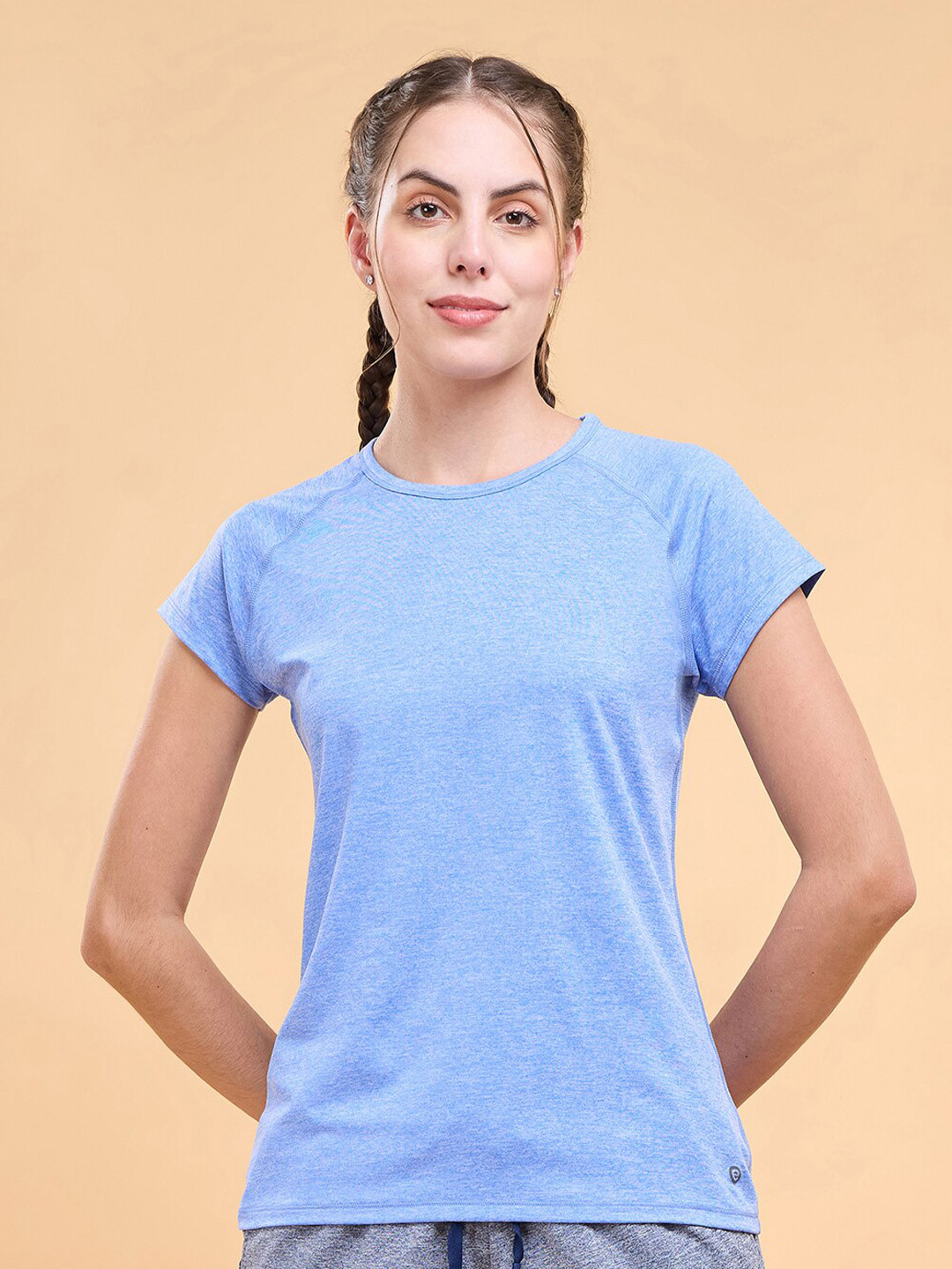 

Enamor Round Neck Raglan Sleeves Slim Fit T-shirt, Blue