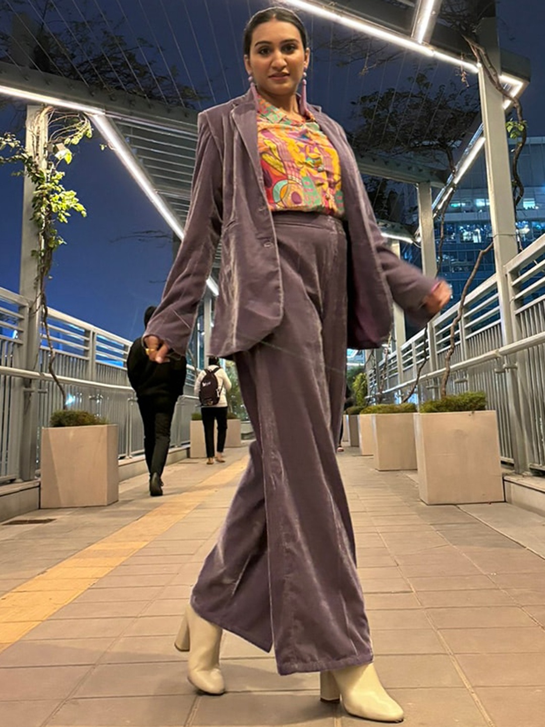 

AKS Couture Long Sleeves Velvet Blazer & Trouser Co-Ords, Purple