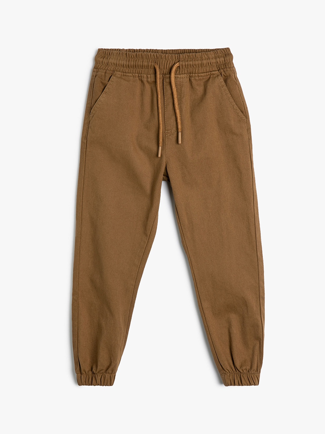 

Koton Boys Mid-Rise Pure Cotton Joggers, Camel brown