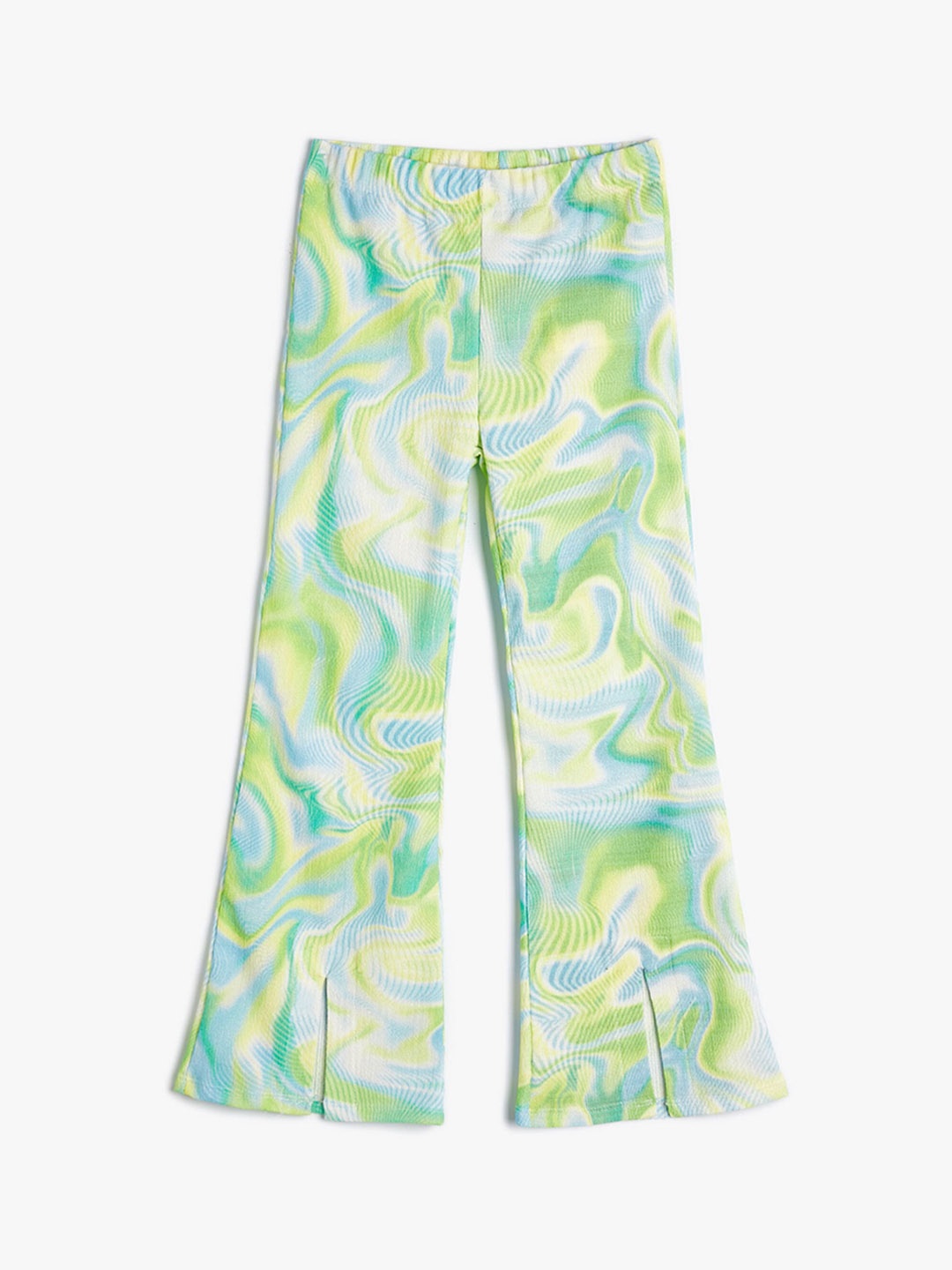 

Koton Girls Flared Abstract Printed Bootcut Trousers, Green