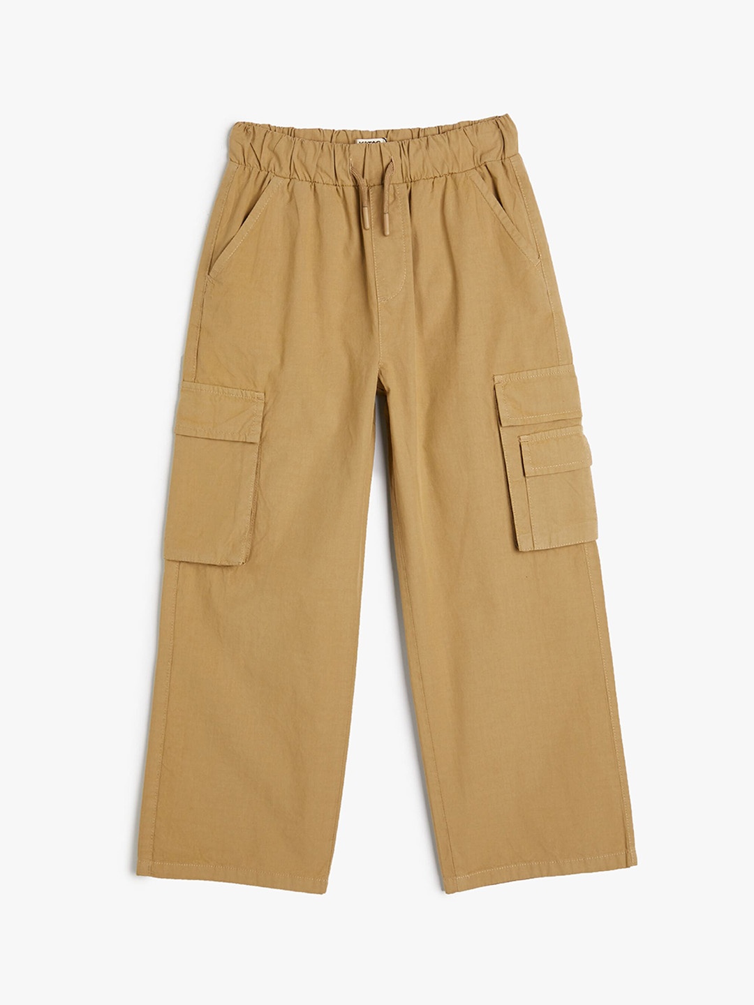 

Koton Boys Mid-Rise Pure Cotton Cargo Trouser, Camel brown