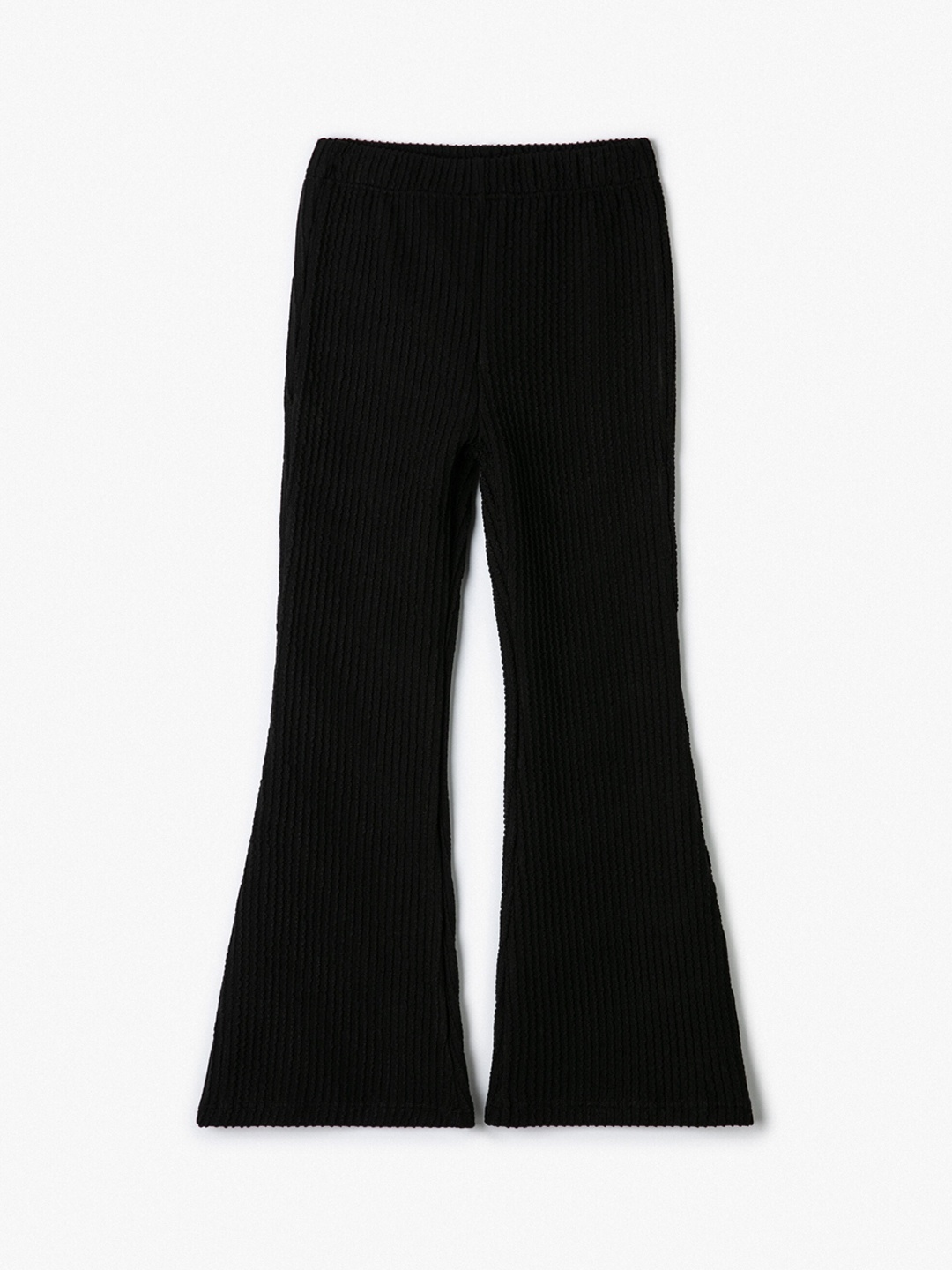 

Koton Girls Flared Mid-Rise Bootcut Trousers, Black
