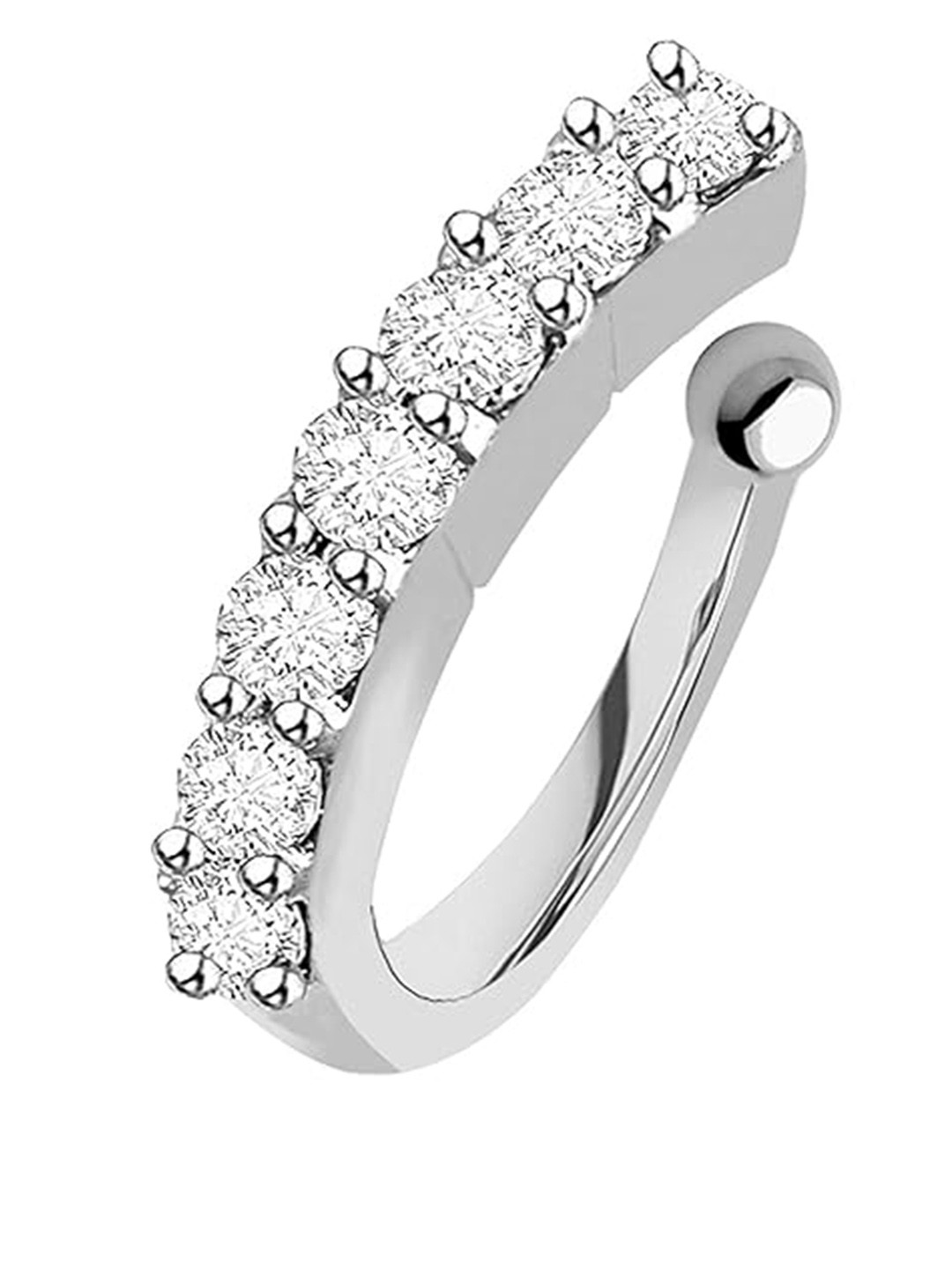 

Mali Fionna Silver-Plated Cubic Zirconia Ring Nosepin