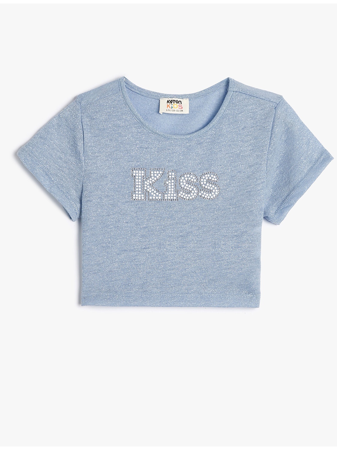 

Koton Girls Round Neck Short Sleeves Regular Top, Blue