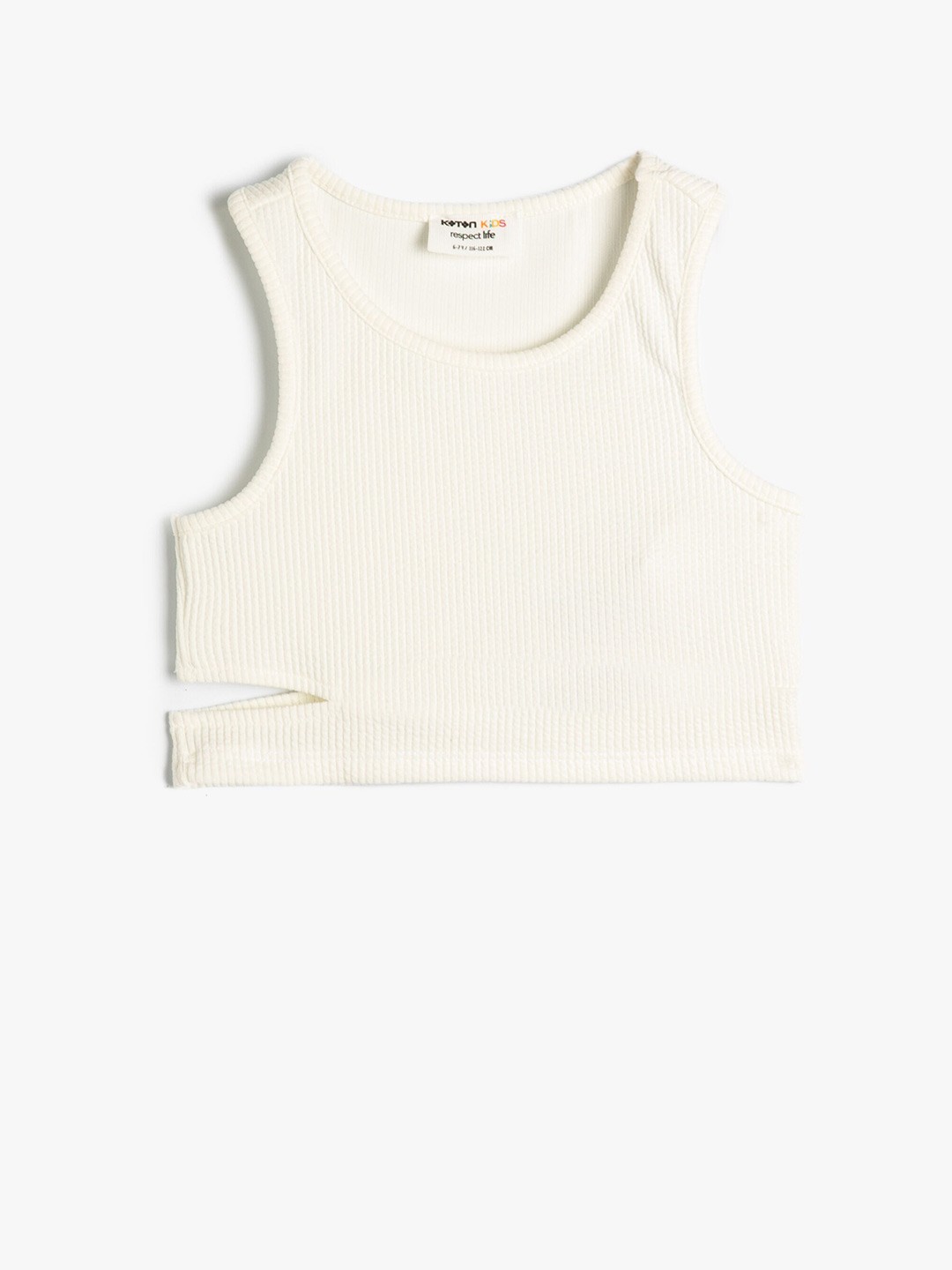 

Koton Girls Cut Out Crop Casual Top, White