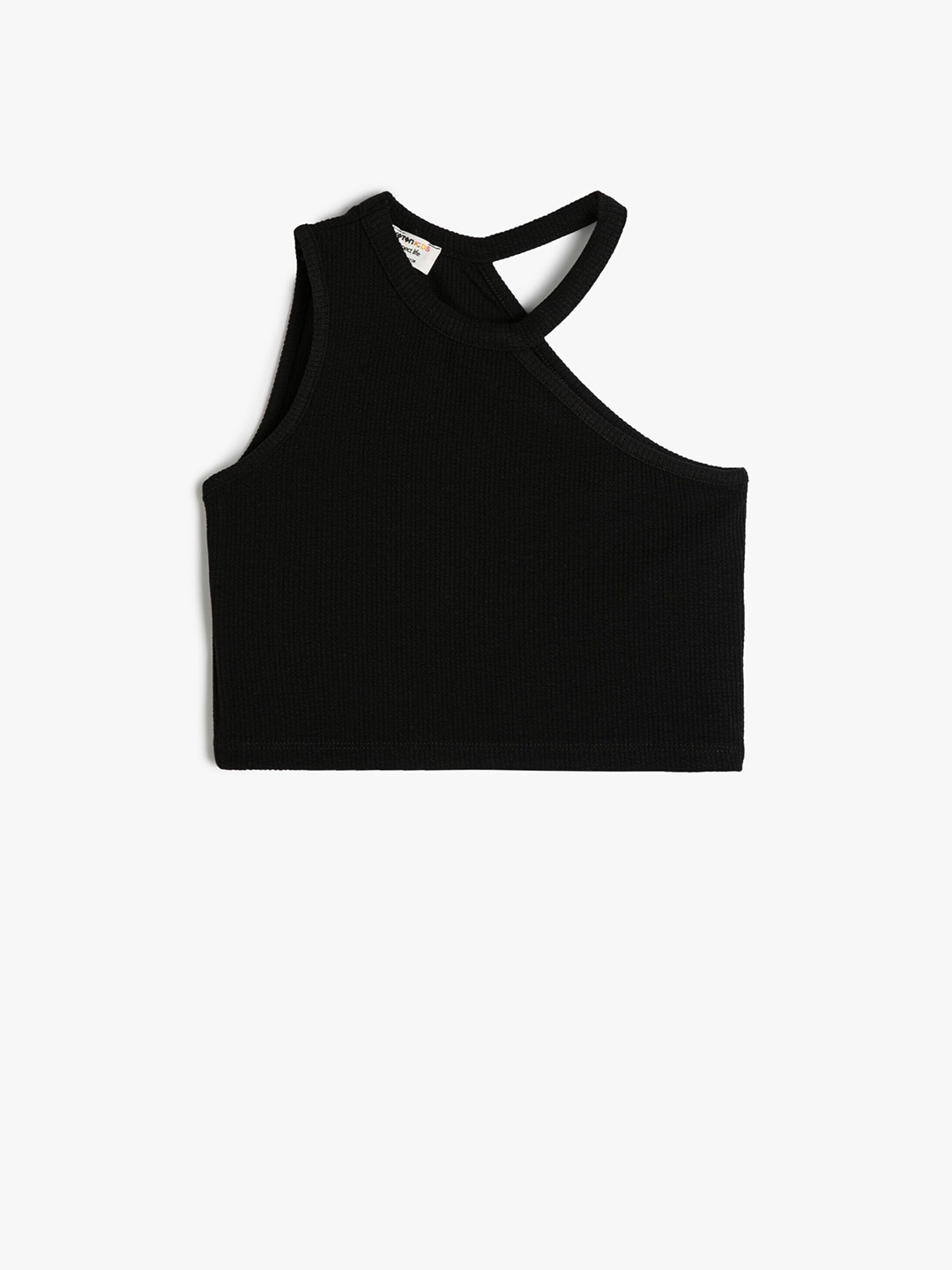 

Koton Round Neck Sleeveless Casual Crop Top, Black