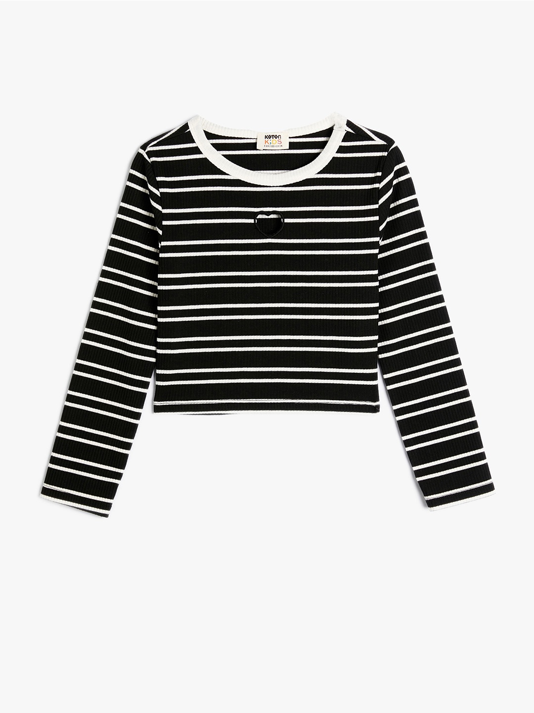 

Koton Girls Striped Long Sleeves Regular Top, Black