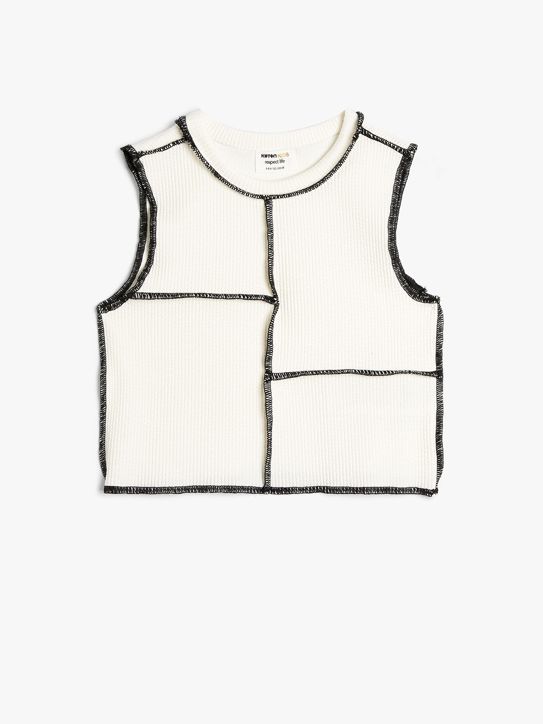 

Koton Girls Round Neck Top, White