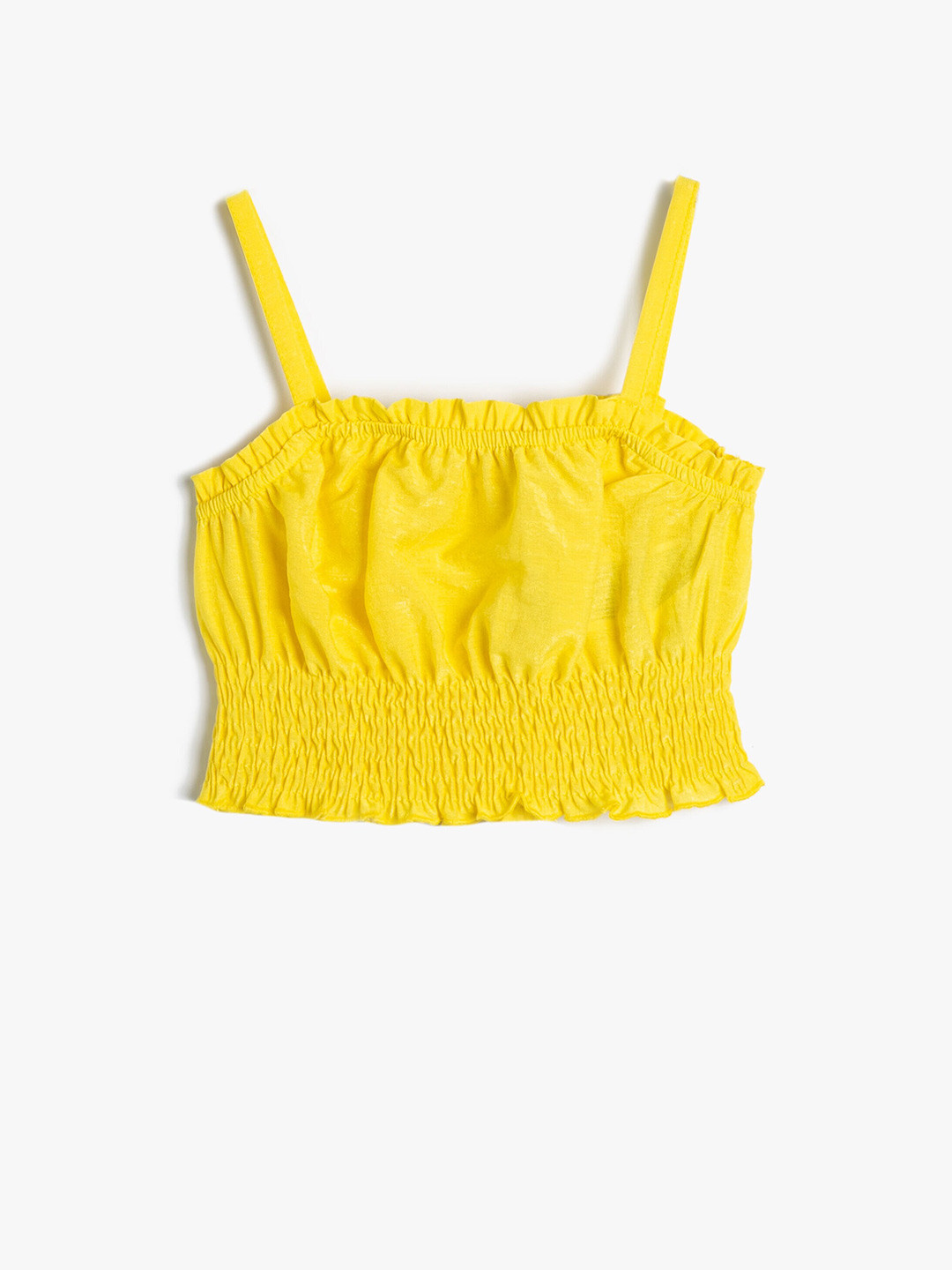 

Koton Girls Shoulder Straps Seeveless Blouson Crop Top, Yellow