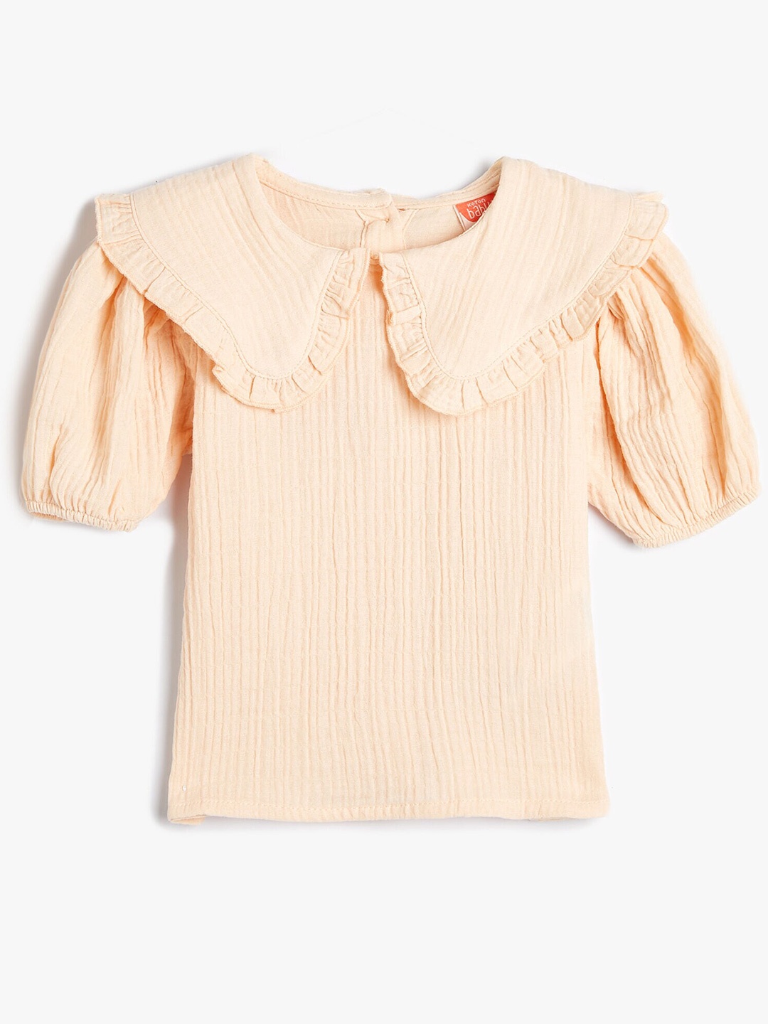 

Koton Girls Self Design Peter Pan Collar Casual Top, Pink