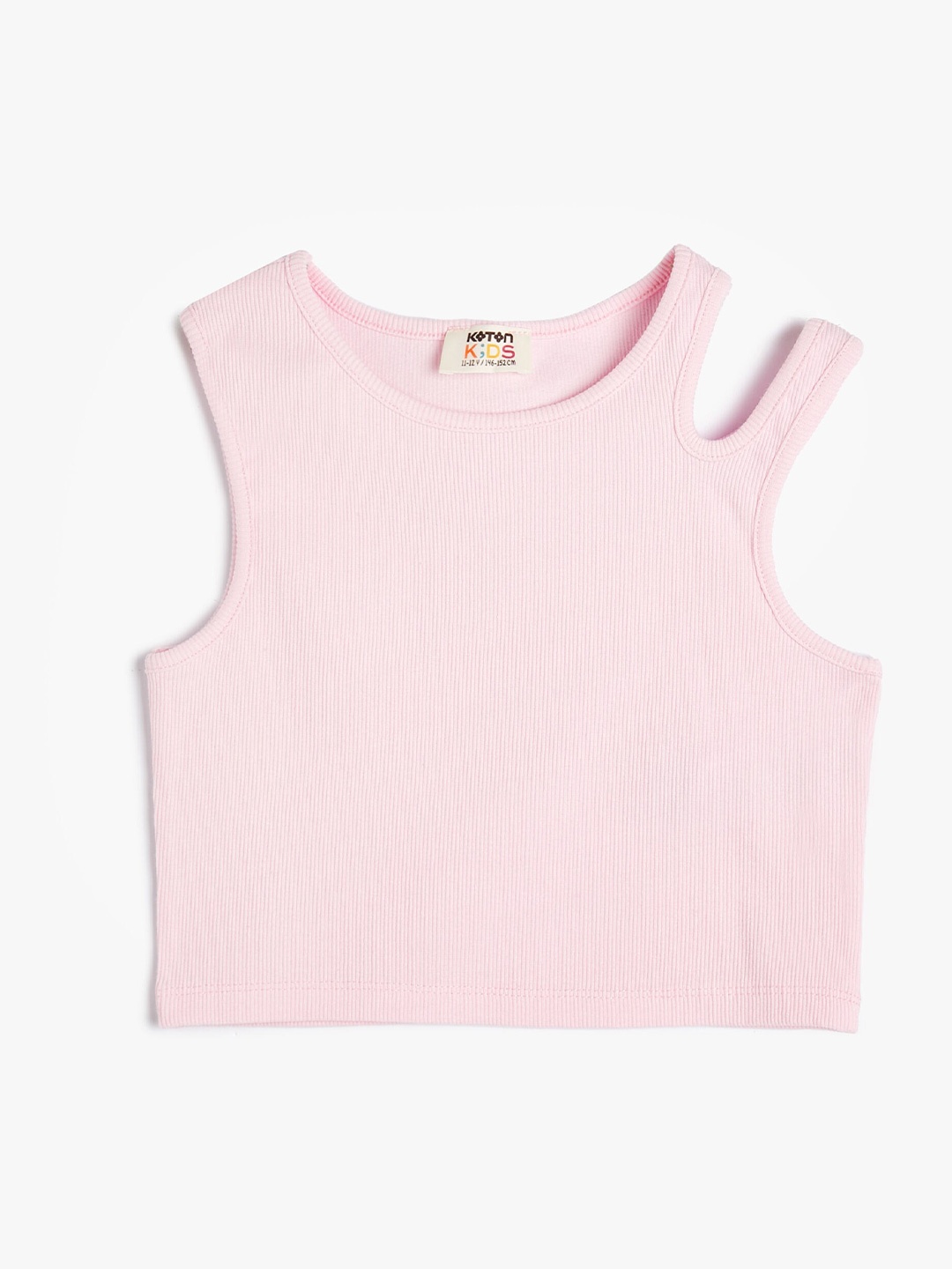 

Koton Girls Round Neck Sleeveless Cotton Top, Pink