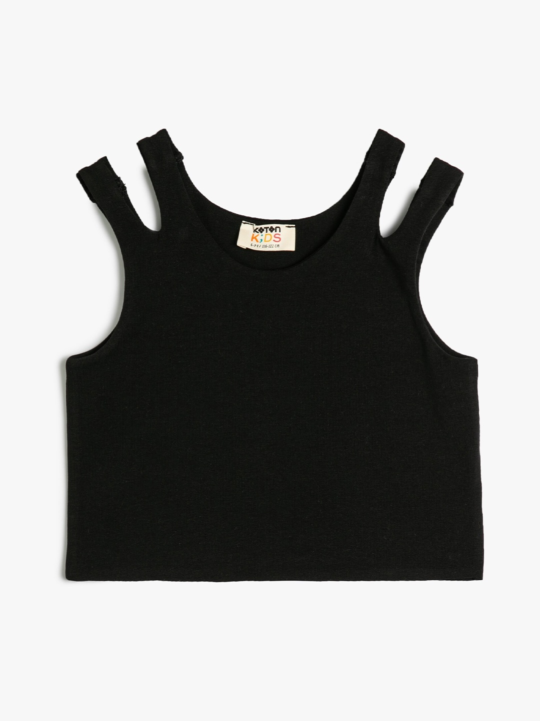 

Koton Round Neck Sleeveless Cotton Tank Top, Black