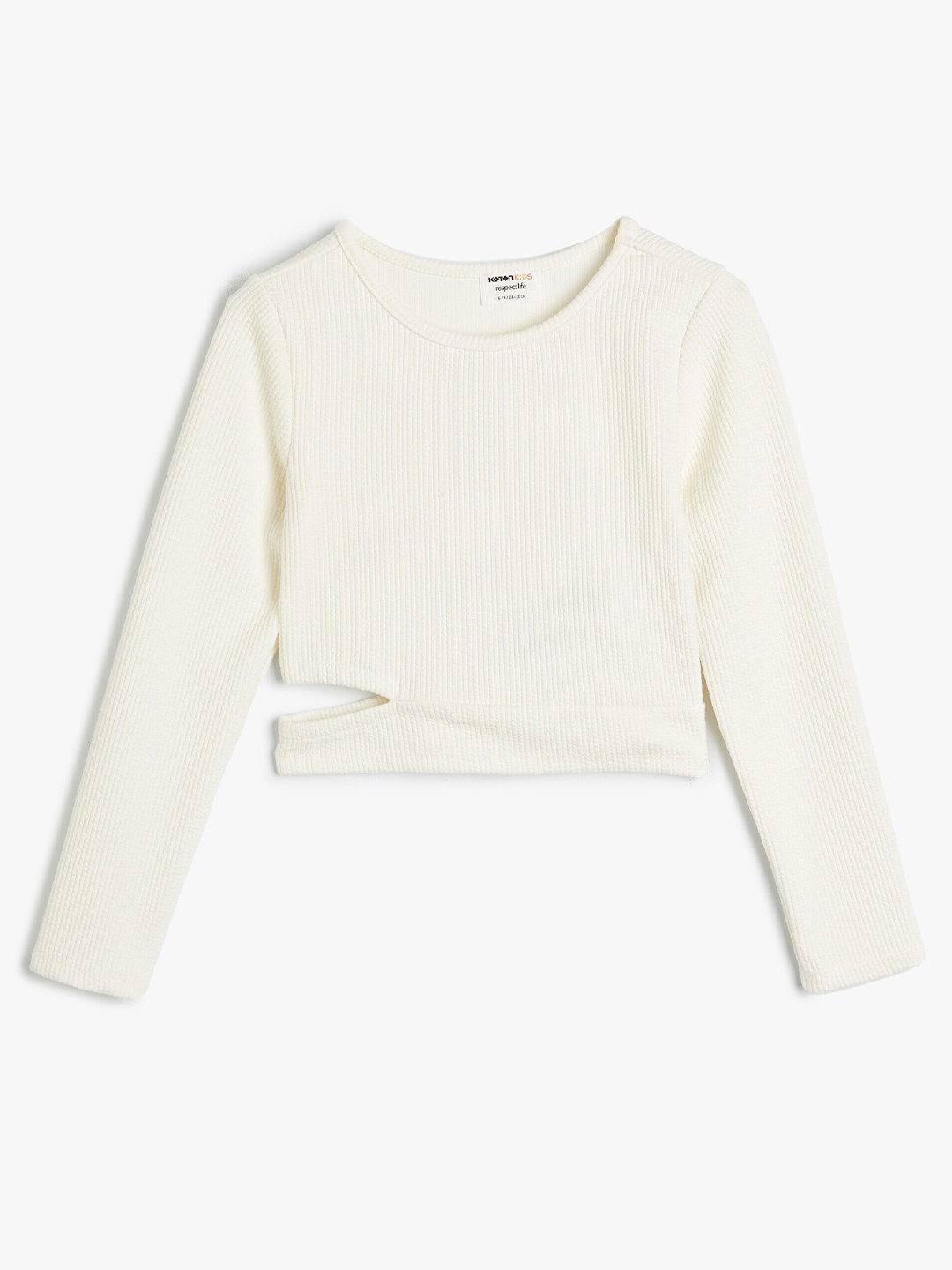 

Koton Girls Round Neck Top, White
