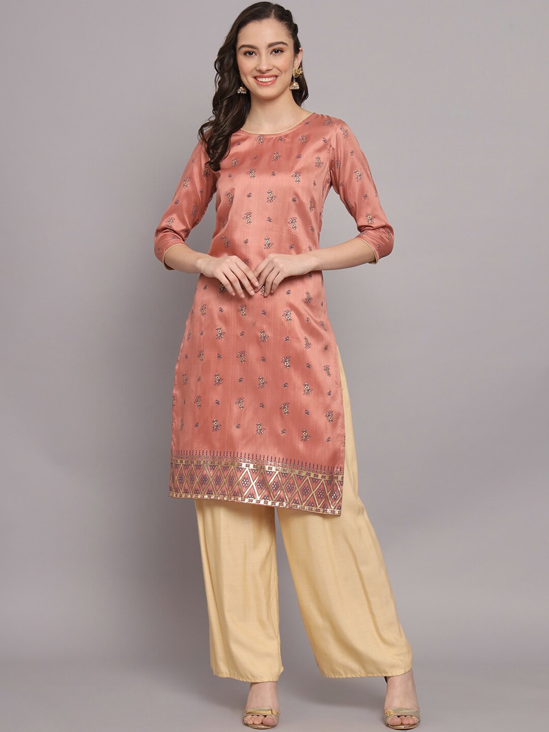 

BESUCHER Women Ethnic Motifs Printed Kurta, Peach