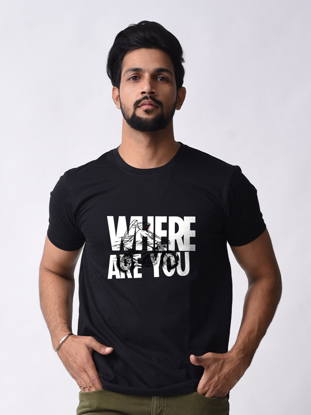 Bloopers Store Typography Printed Cotton T-shirt, Black