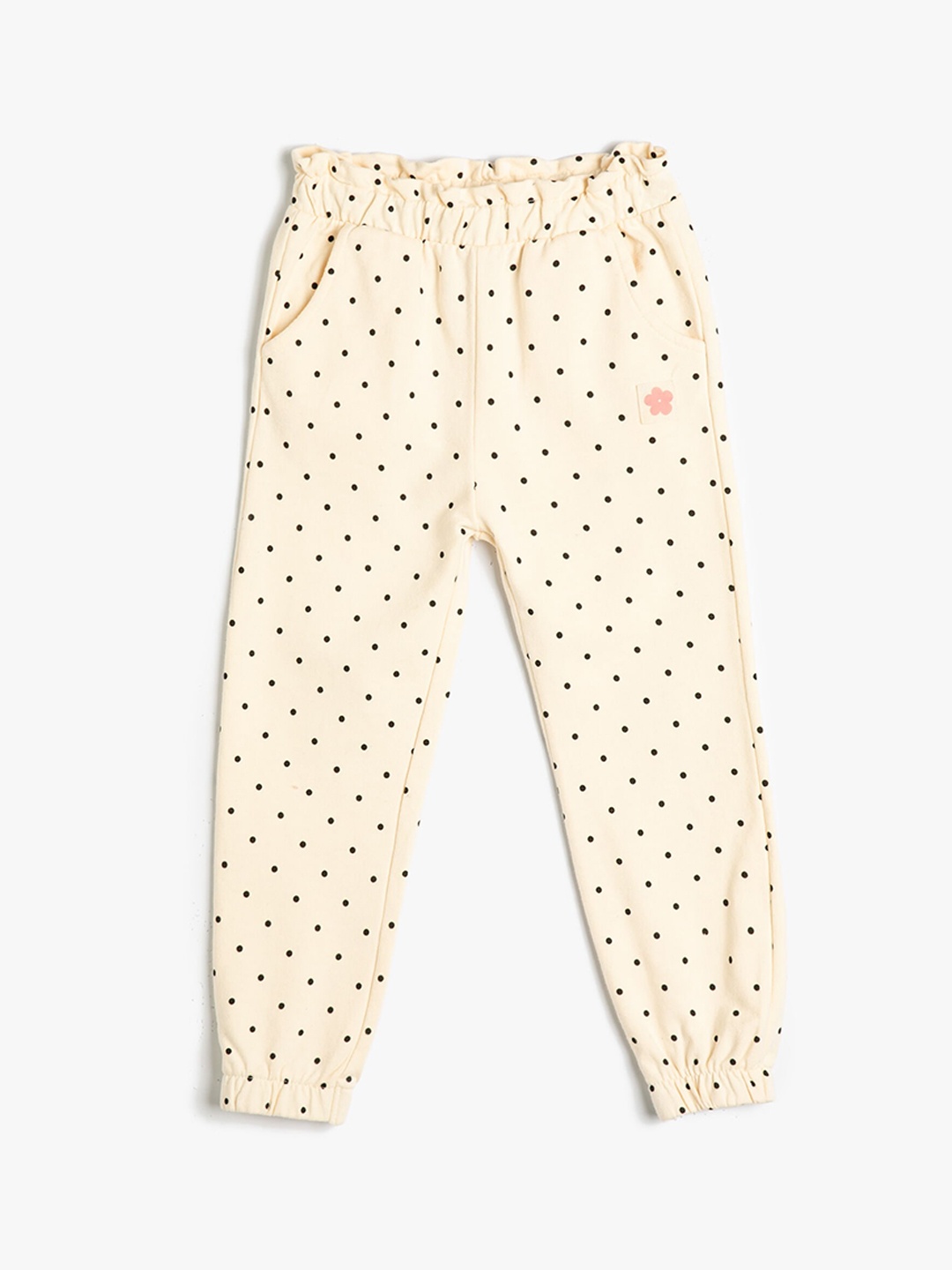 

Koton Girls Printed Pure Cotton Joggers, Beige