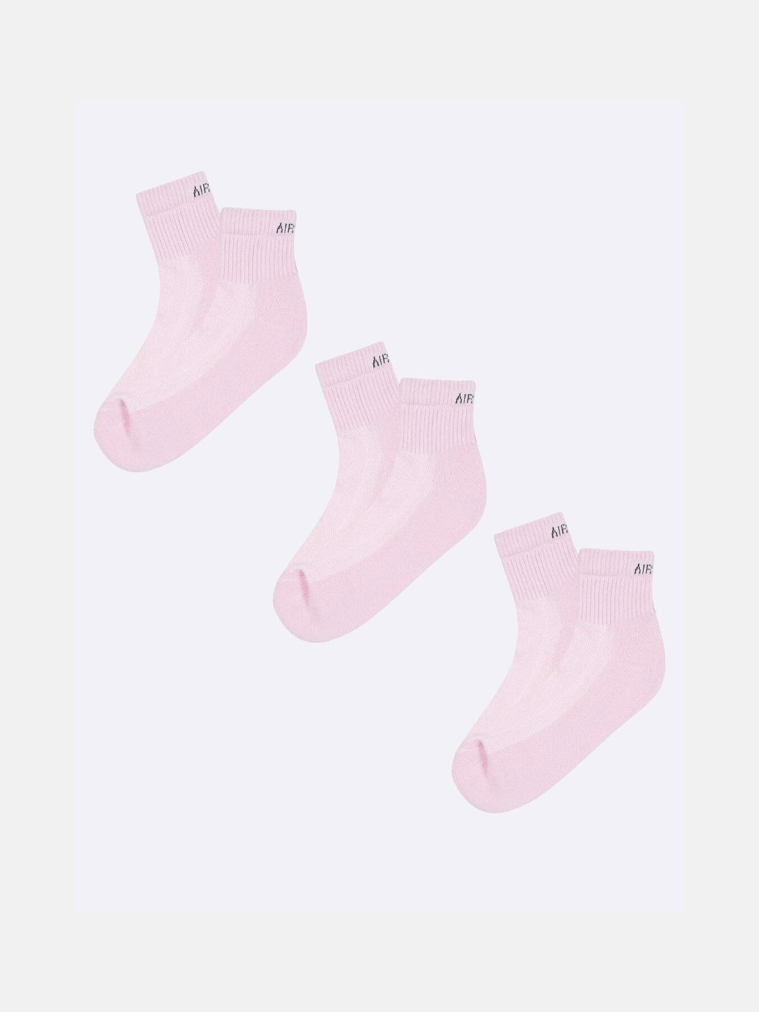 

AIR GARB Pack Of 3 Breathable Cotton Ankle-Length Socks, Pink