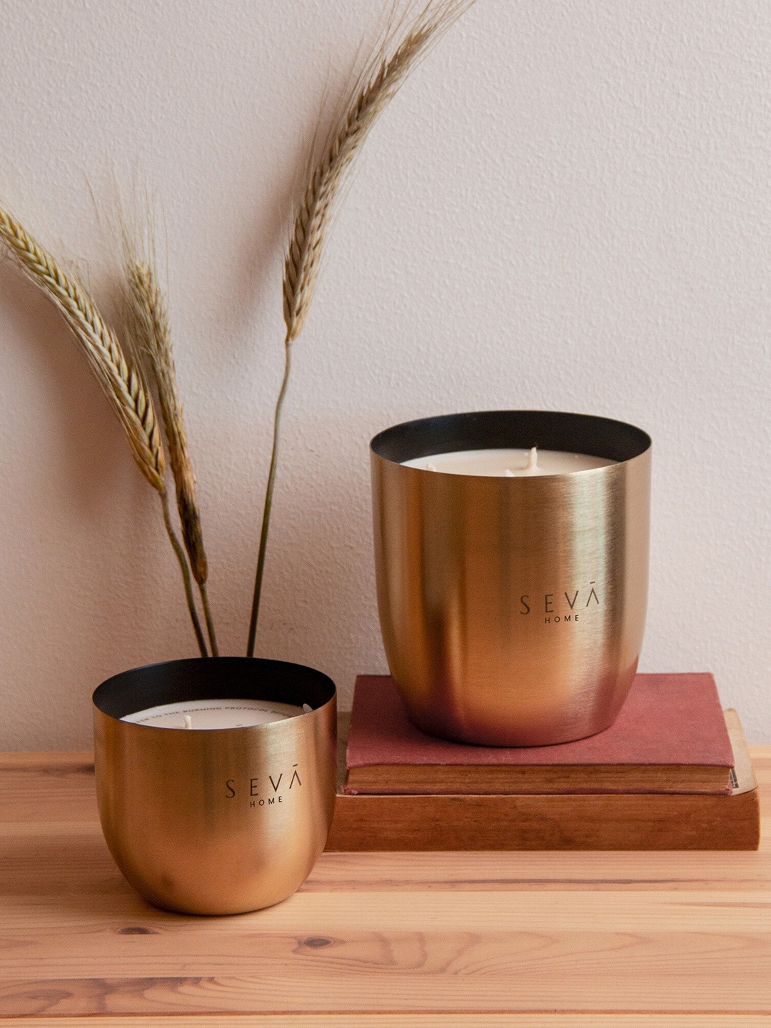 

Seva Home Gold-Toned Set of 2 Heirloom Candles - Bloom