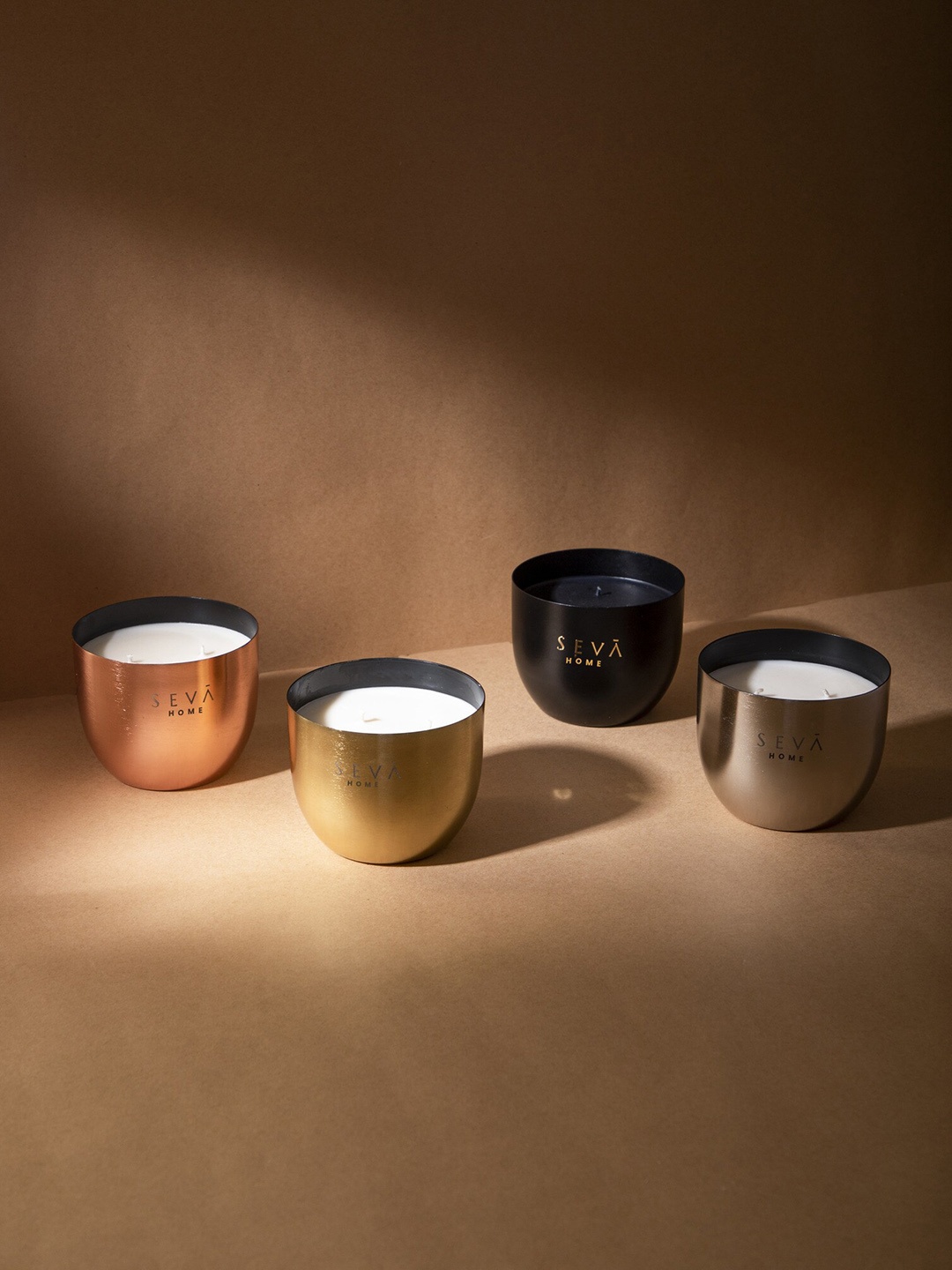 

Seva Home Set Of 4 Assorted Heirloom Candles, Silver