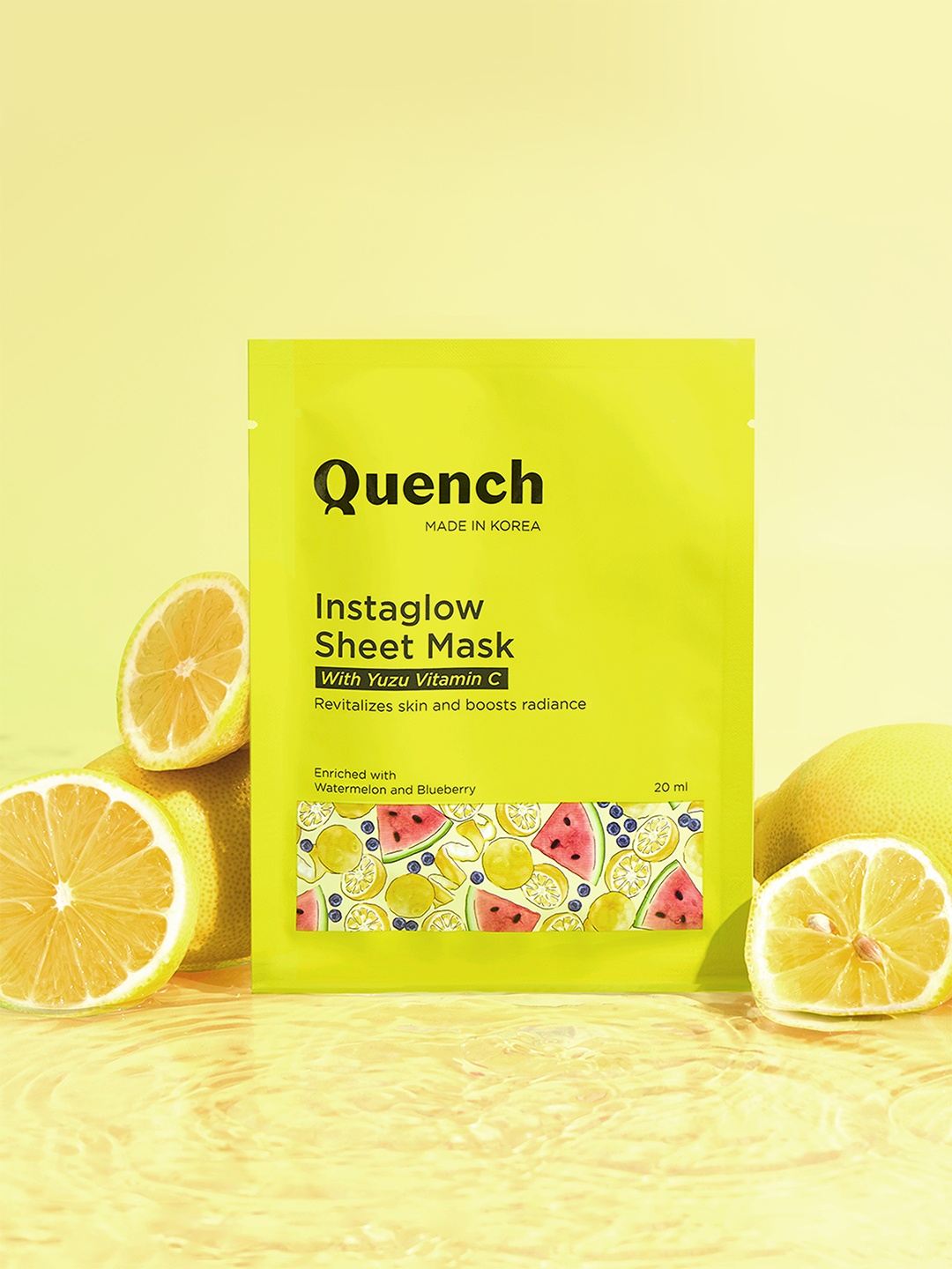 

Quench Botanics Yuzu Vitamin C Sheet Mask for Insta Glow - 20ml, Yellow