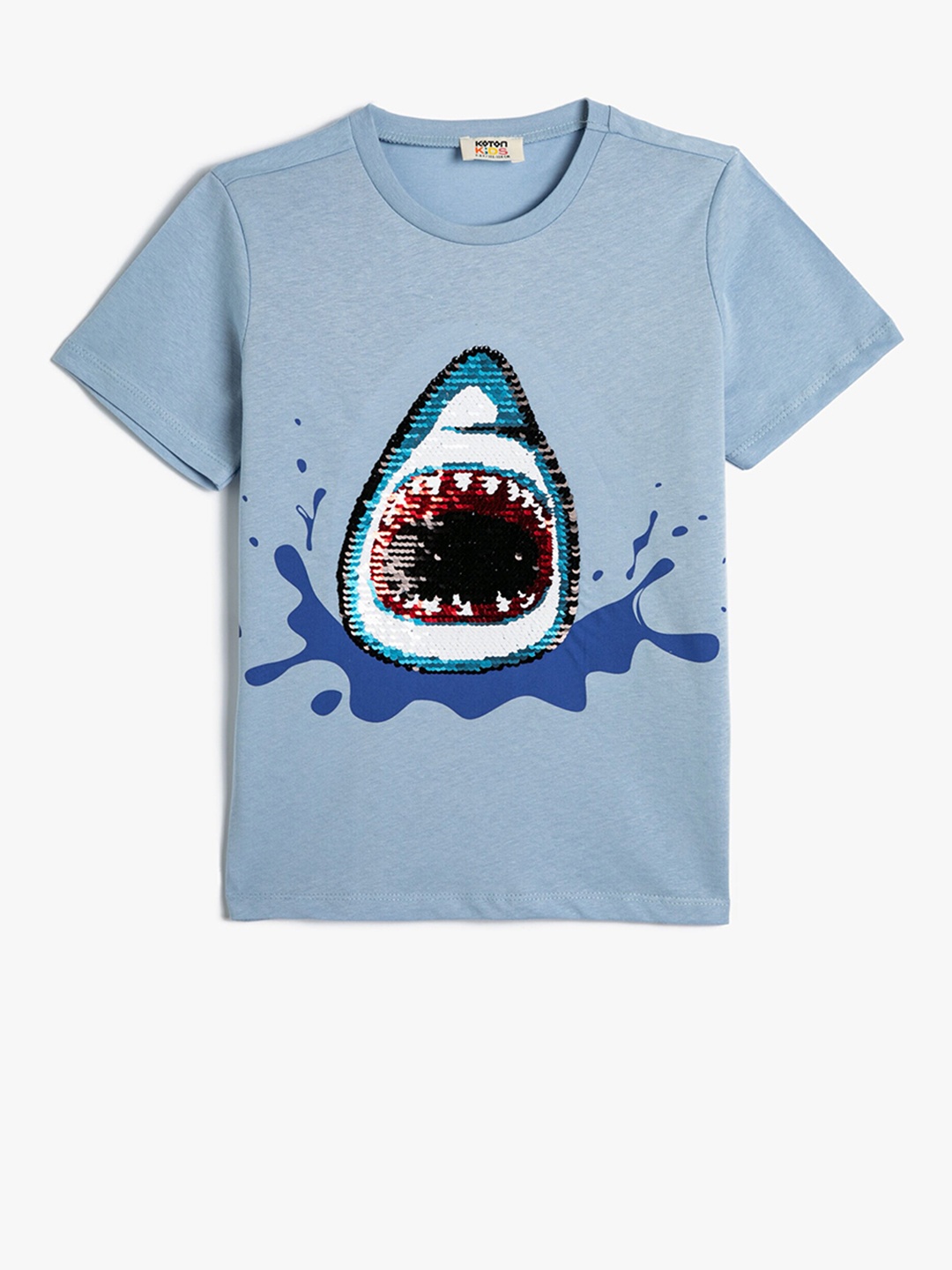 

Koton Boys Graphic Printed Pure Cotton T-Shirt, Blue