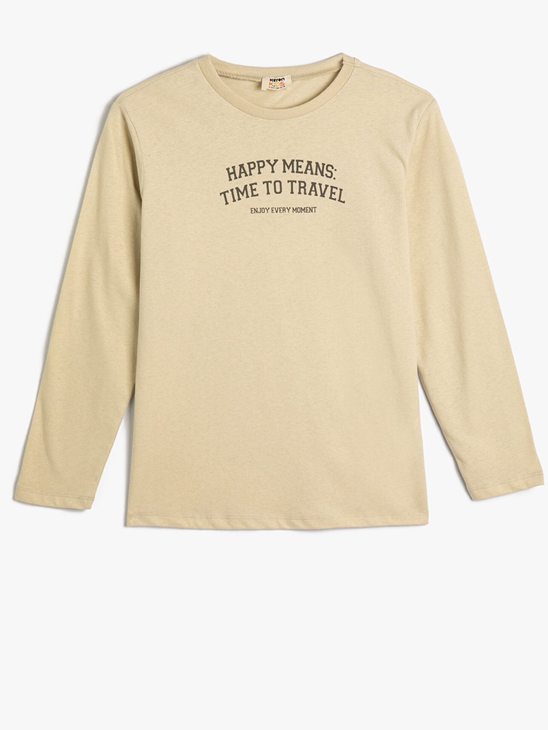 

Koton Boys Typography Printed Cotton T-shirt, Beige