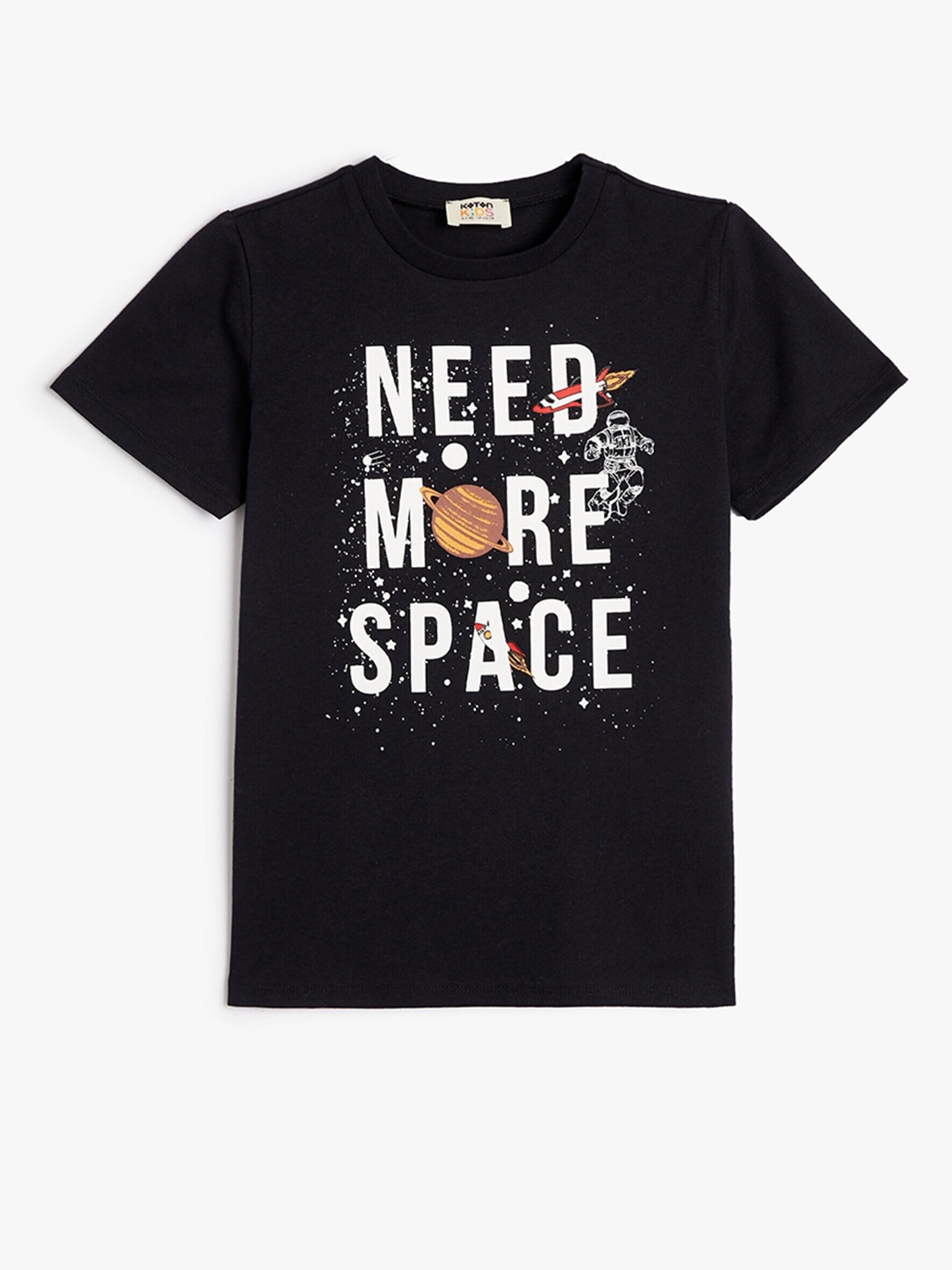 

Koton Boys Typography Printed Pure Cotton T-shirt, Blue