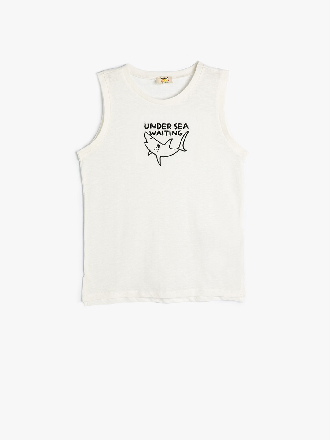 

Koton Boys Round Neck Typography Printed Cotton T-shirt, White