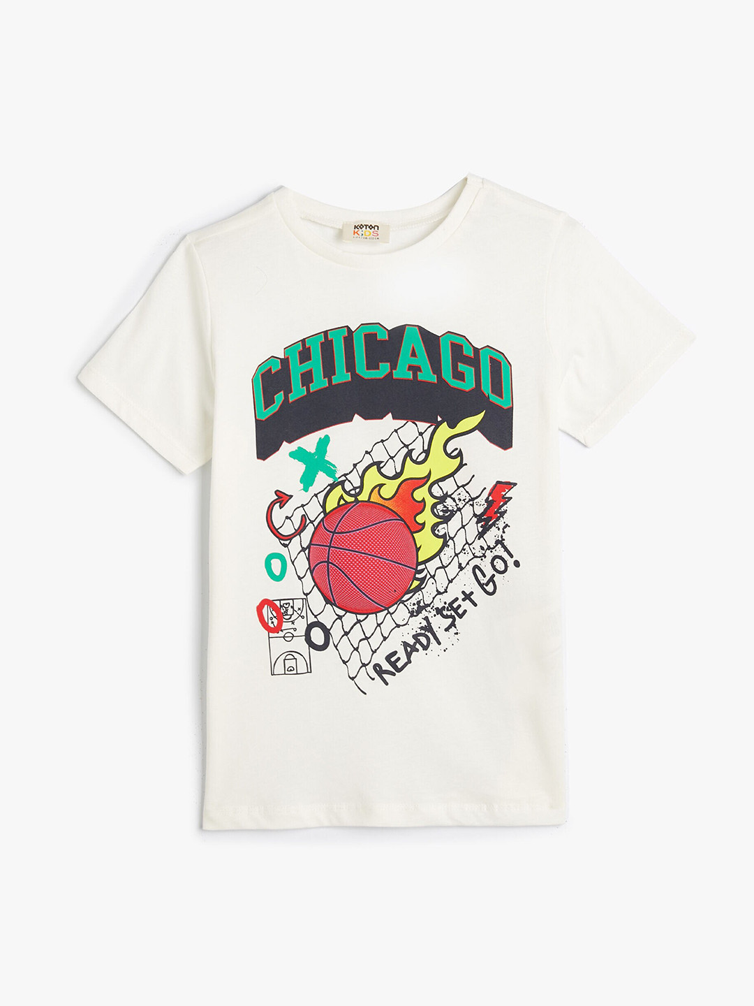 

Koton Boys Typography Printed Short Sleeves Pure Cotton T-shirt, Beige