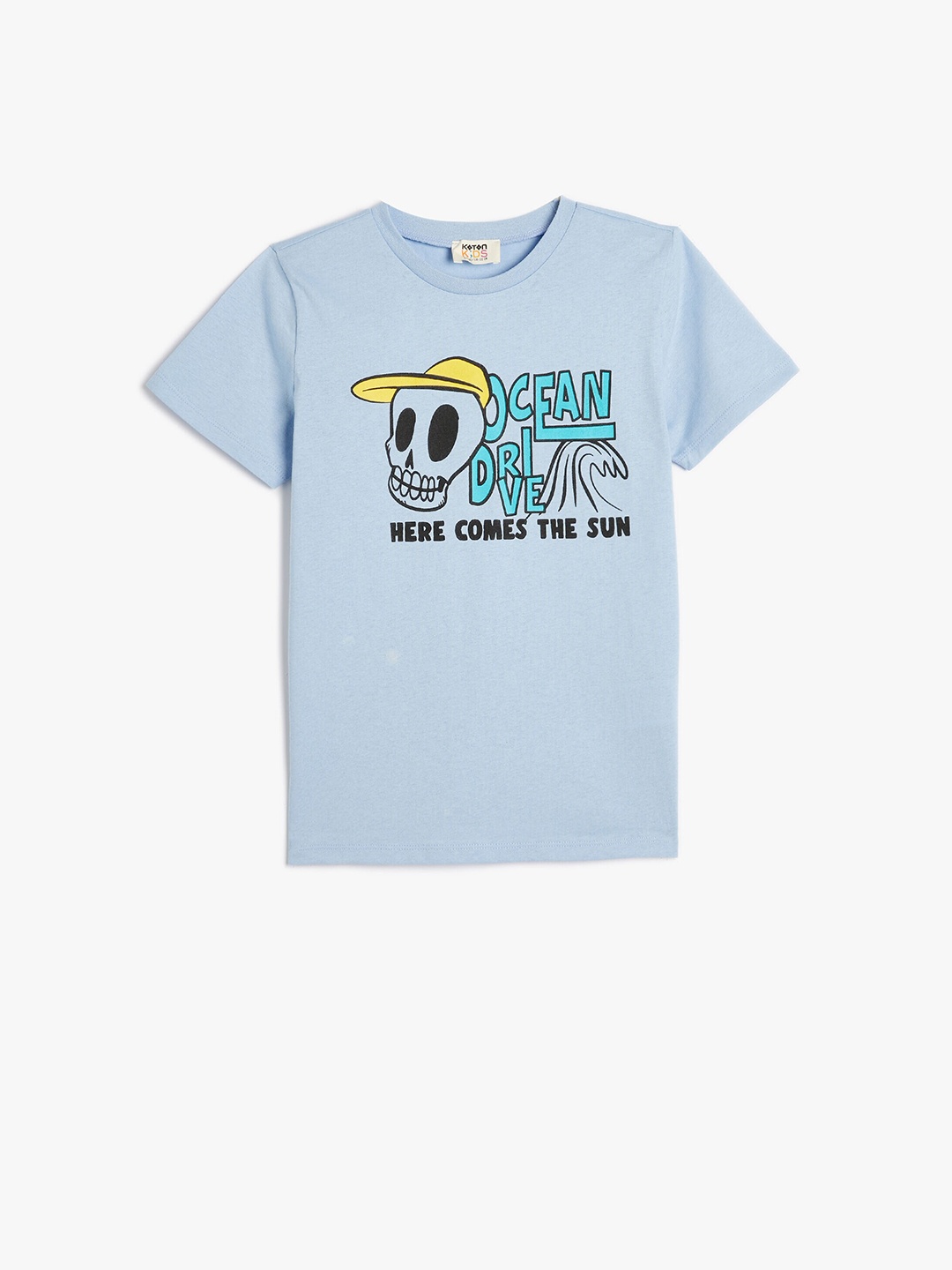 

Koton Boys Typography Printed Short Sleeves Pure Cotton T-shirt, Blue