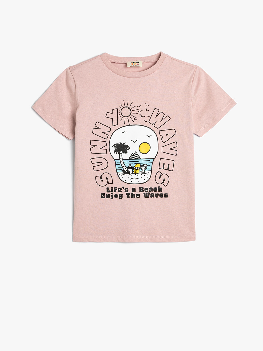

Koton Boys Graphic Printed Pure Cotton T-shirt, Pink