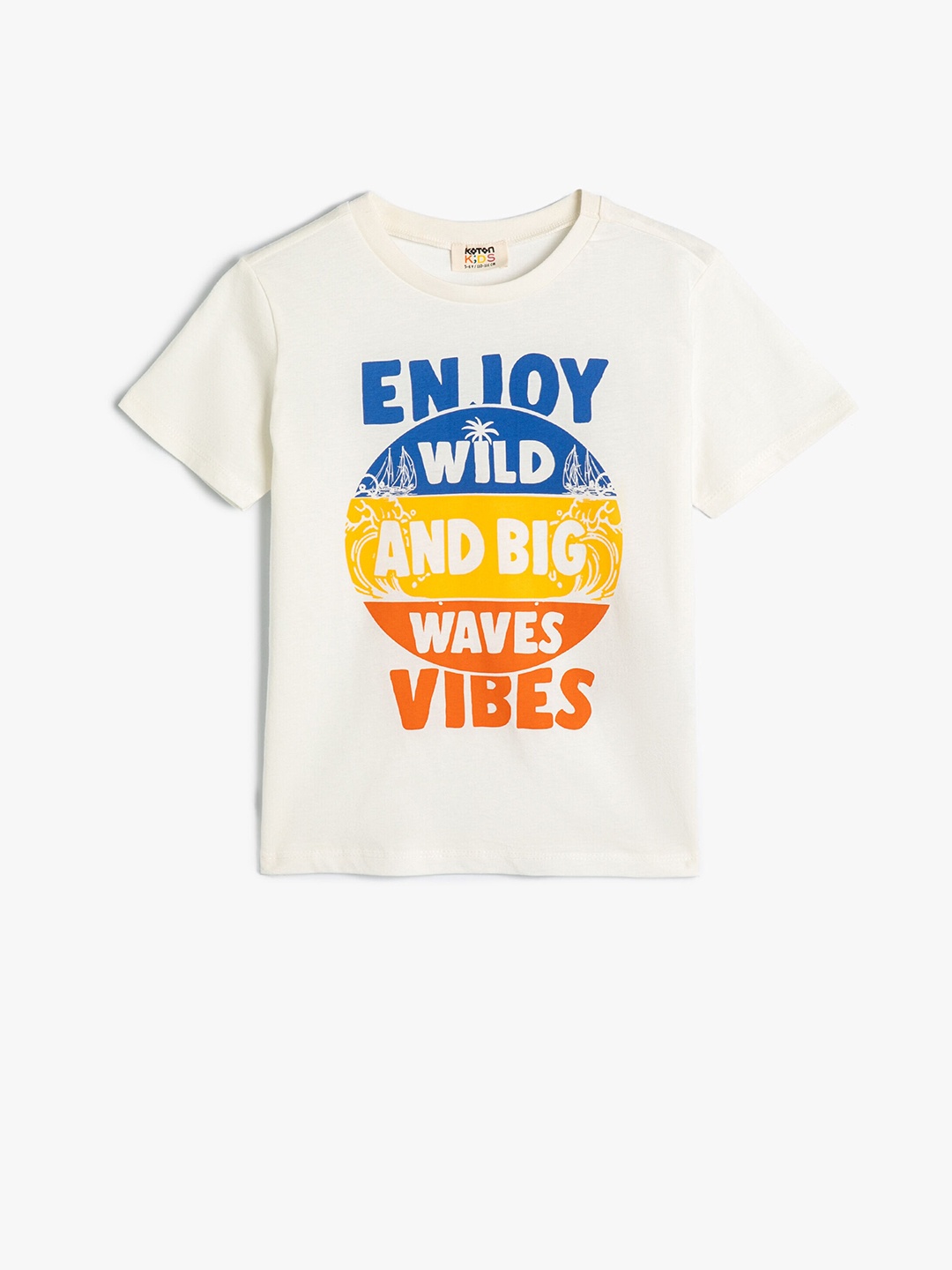 

Koton Boys Typography Printed Pure Cotton T-shirt, White