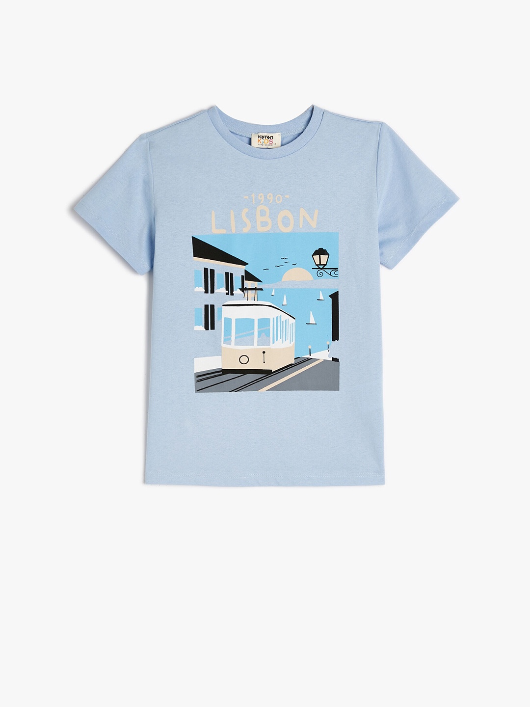 

Koton Boys Graphic Printed Pure Cotton T-shirt, Blue