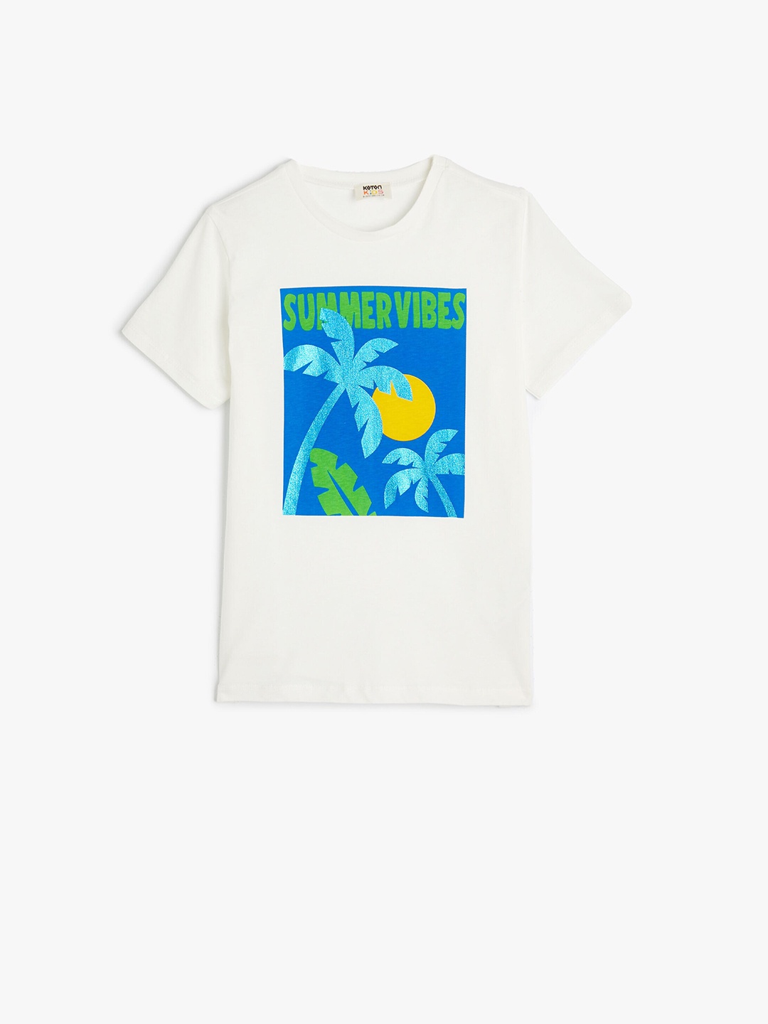 

Koton Boys Graphic Printed Pure Cotton T-shirt, White