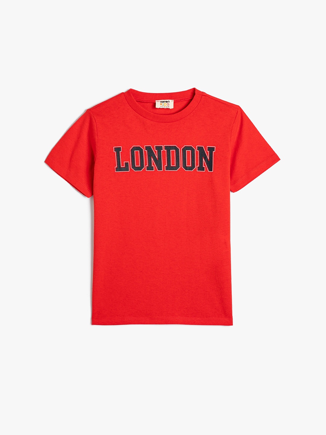 

Koton Boys Typography Printed Round Neck Short Sleeves Cotton T-shirt, Red