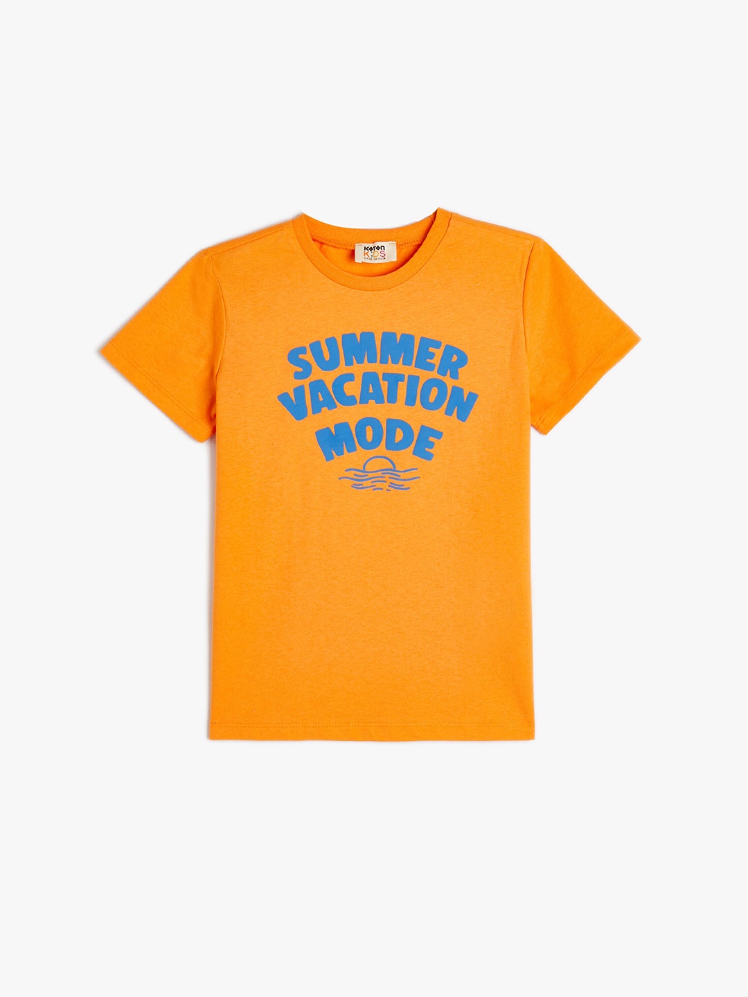 

Koton Boys Typography Printed Cotton Applique T-shirt, Orange