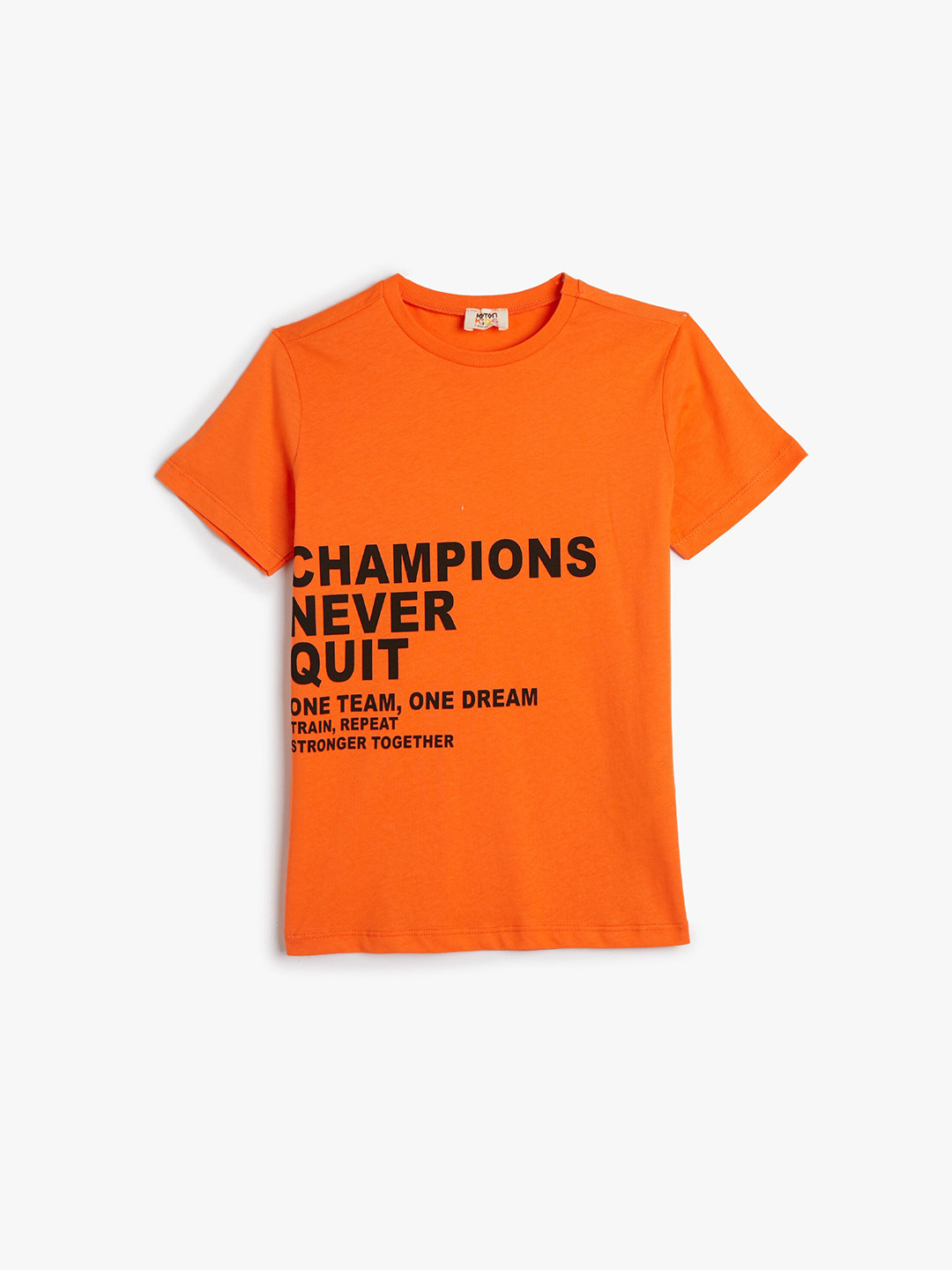 

Koton Boys Typography Printed Cotton T-shirt, Orange
