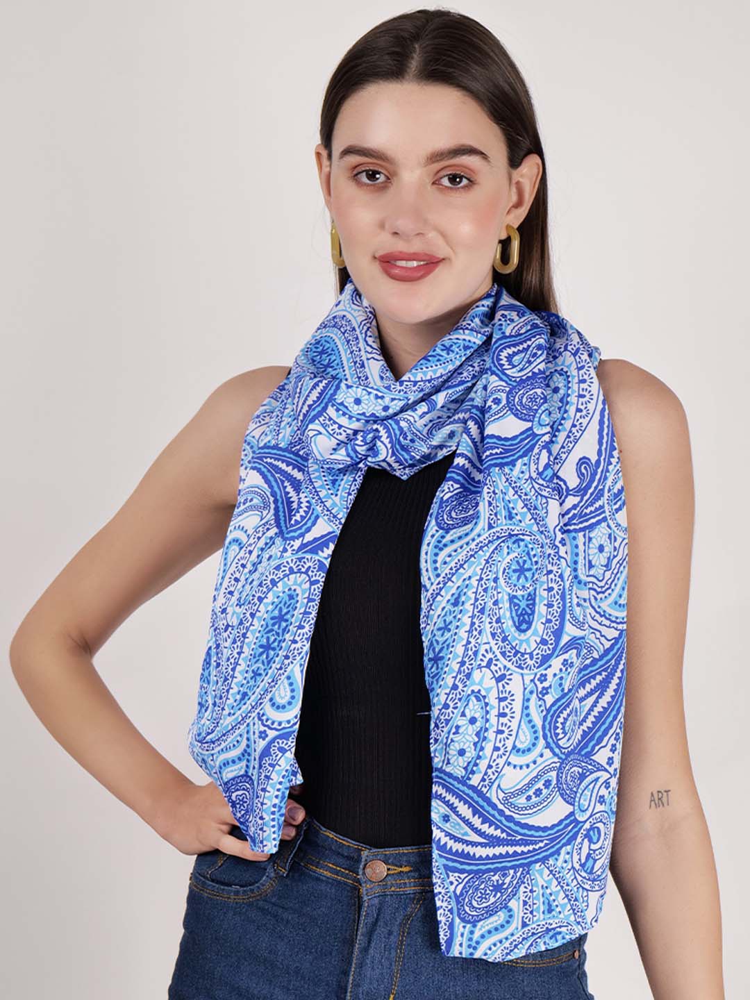 Anouk Ethnic Motifs Printed Scarf, White