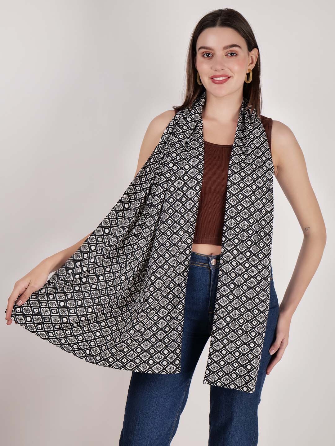 

Anouk Geometric Printed Scarf, White