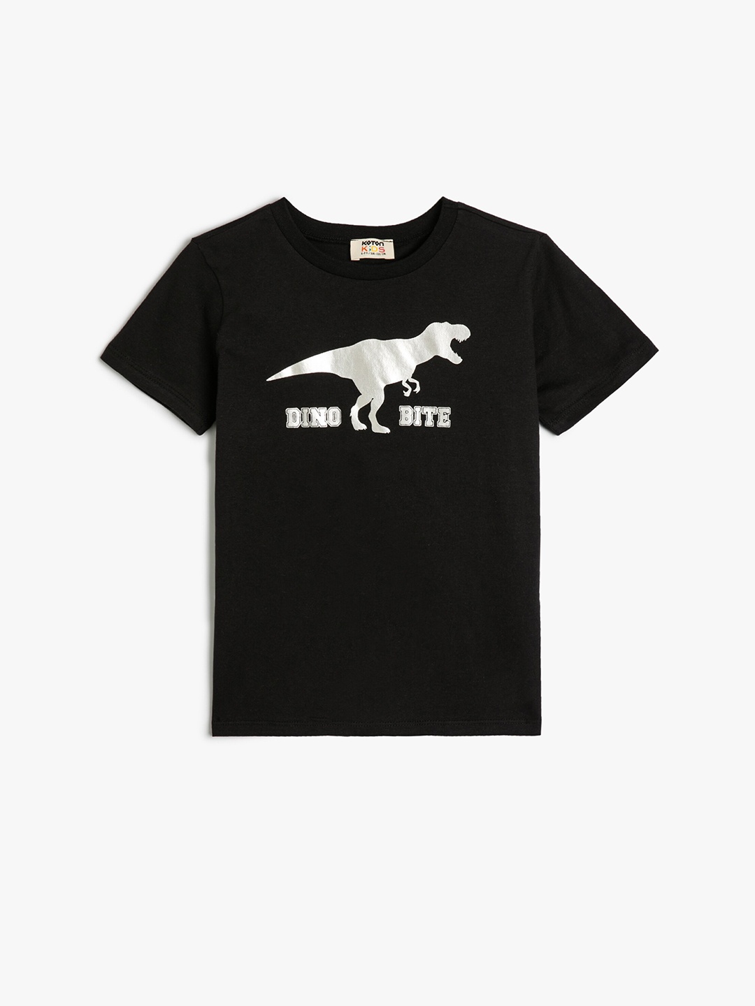

Koton Boys Typography Printed Cotton T-shirt, Black