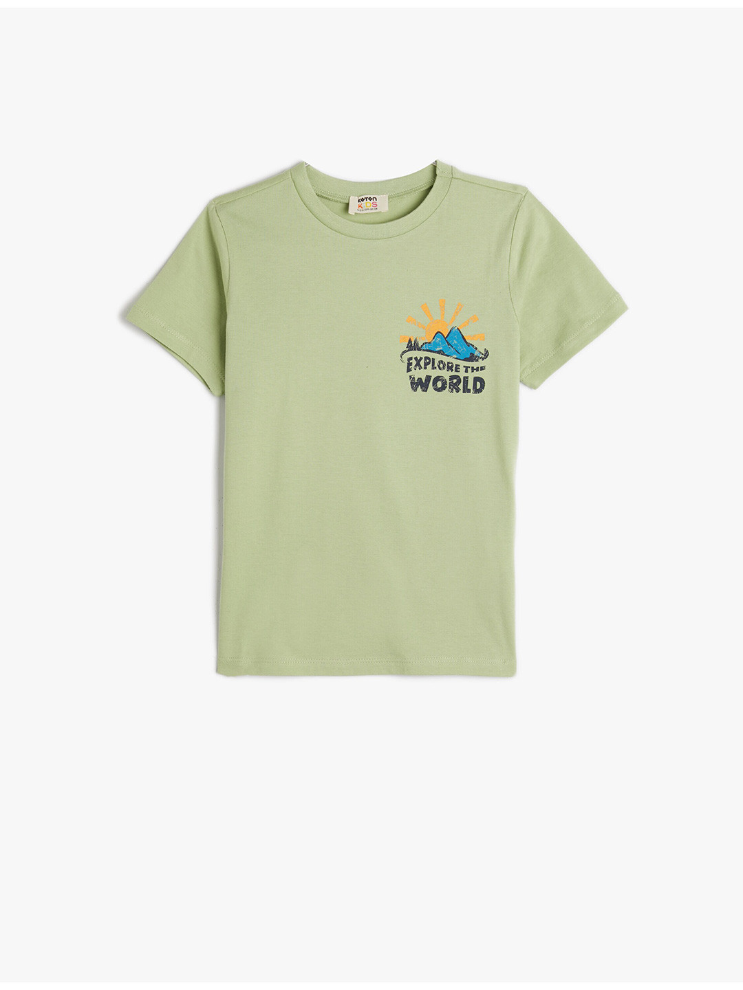 

Koton Boys Typography Printed Cotton T-shirt, Green