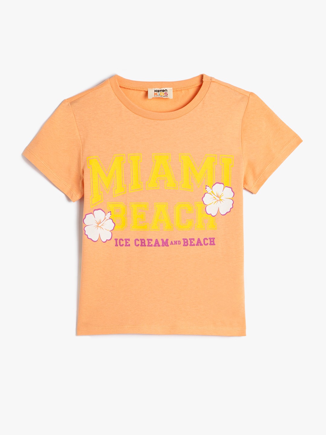 

Koton Girls Pure Cotton Typography Printed T-shirt, Orange