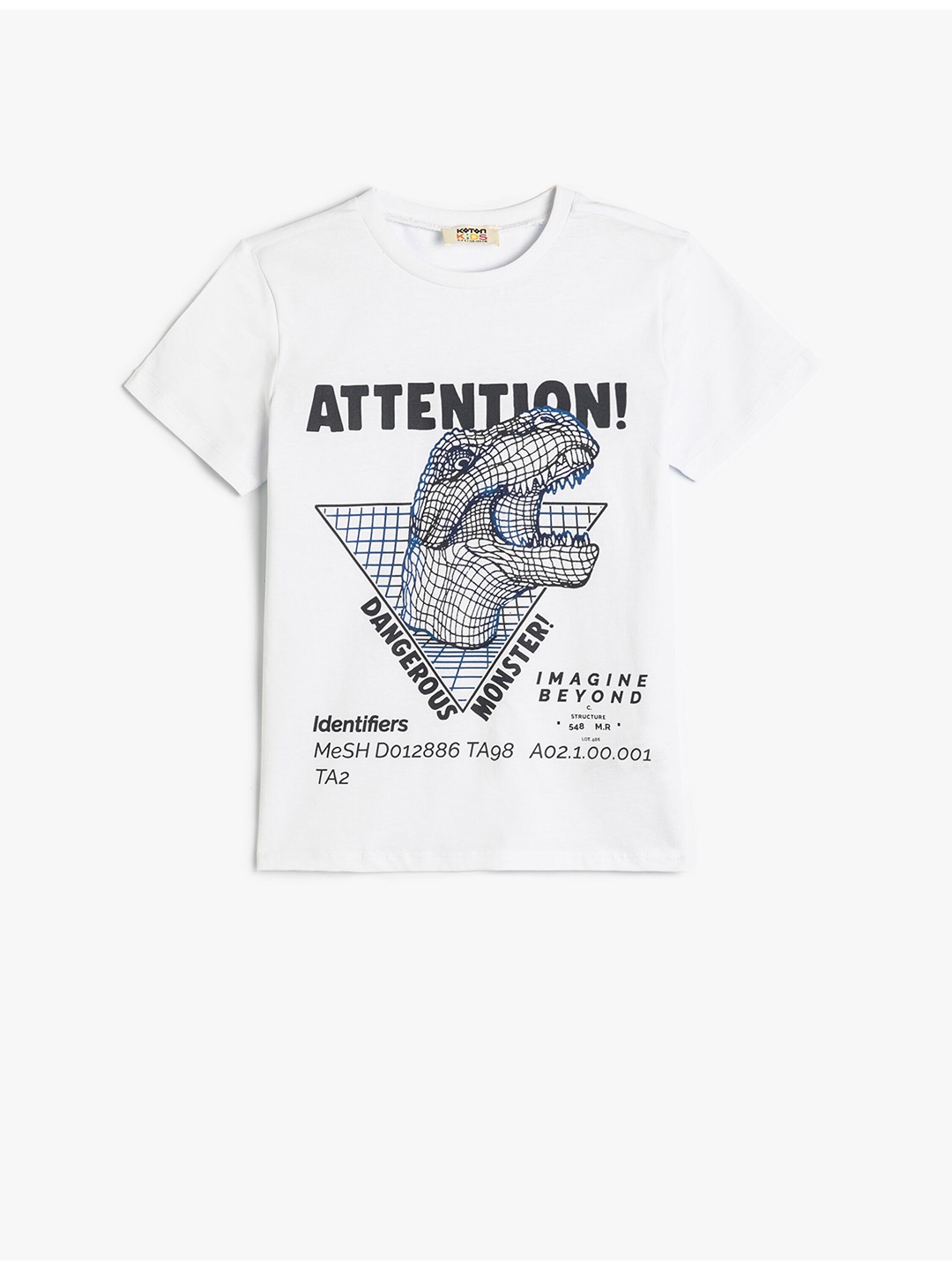 Koton Boys Typography Printed Pure Cotton T-shirt, White