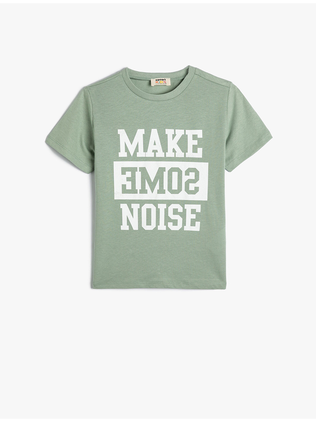 

Koton Boys Typography Printed Pure Cotton T-shirt, Green
