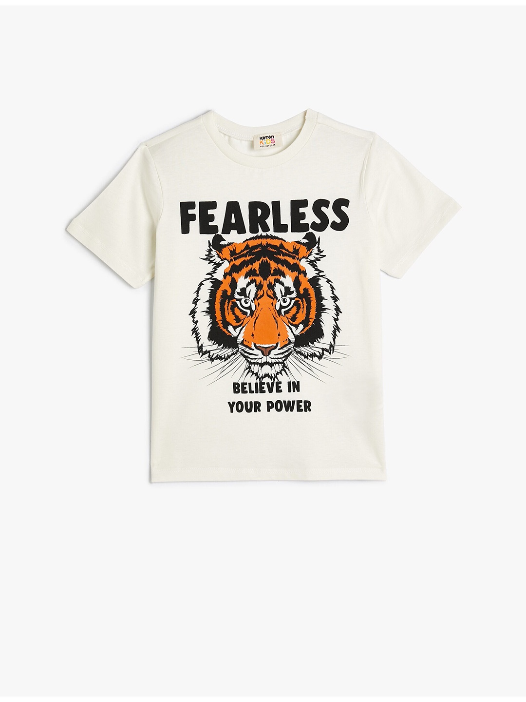 

Koton Boys Typography Printed Short Sleeves T-shirt, Beige