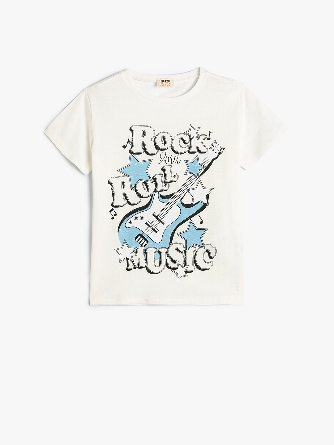 

Koton Girls Typography Printed Pure Cotton T-shirt, Beige