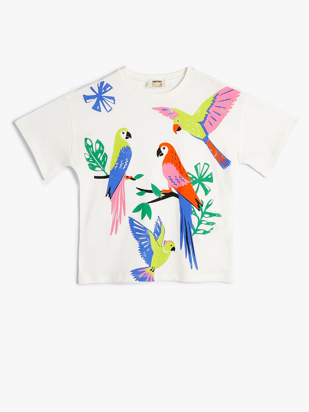 

Koton Girls Graphic Printed Pure Cotton T-shirt, Beige